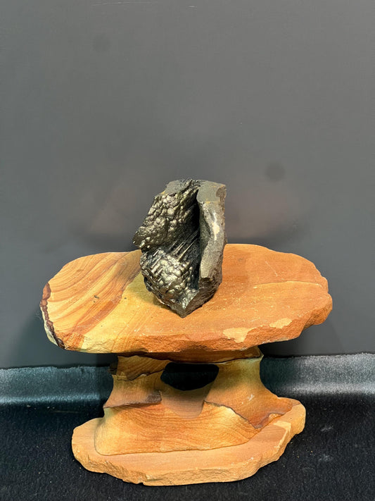 Very Showy Cave Shaped Golden Color Stalactite Goethite - Crystal Gemstone AE 