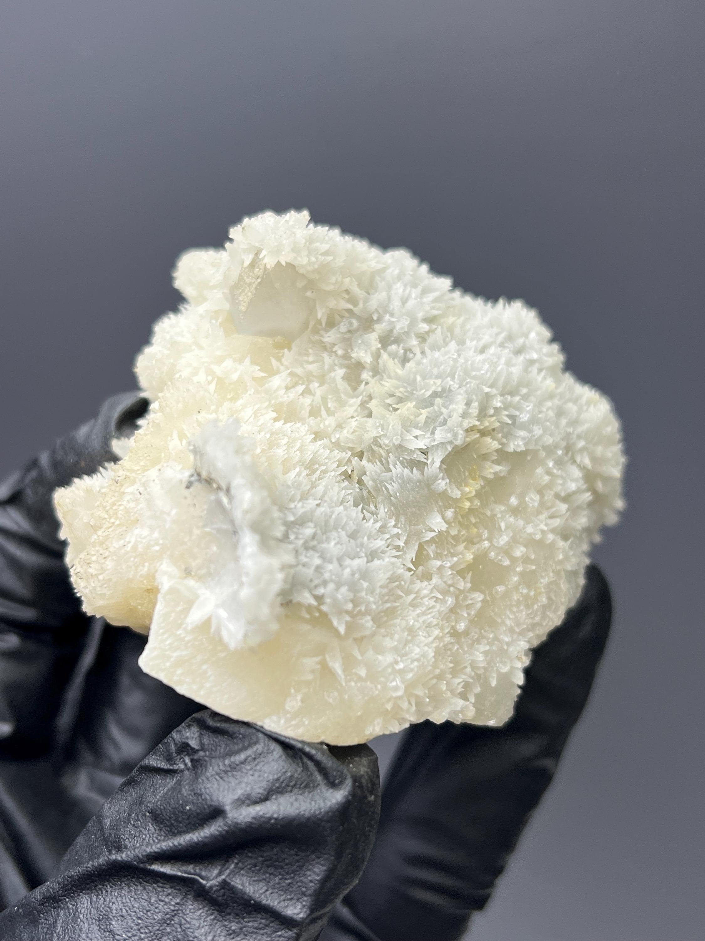 Snow Calcite With Crystal Quartz - Crystal Gemstone AE 