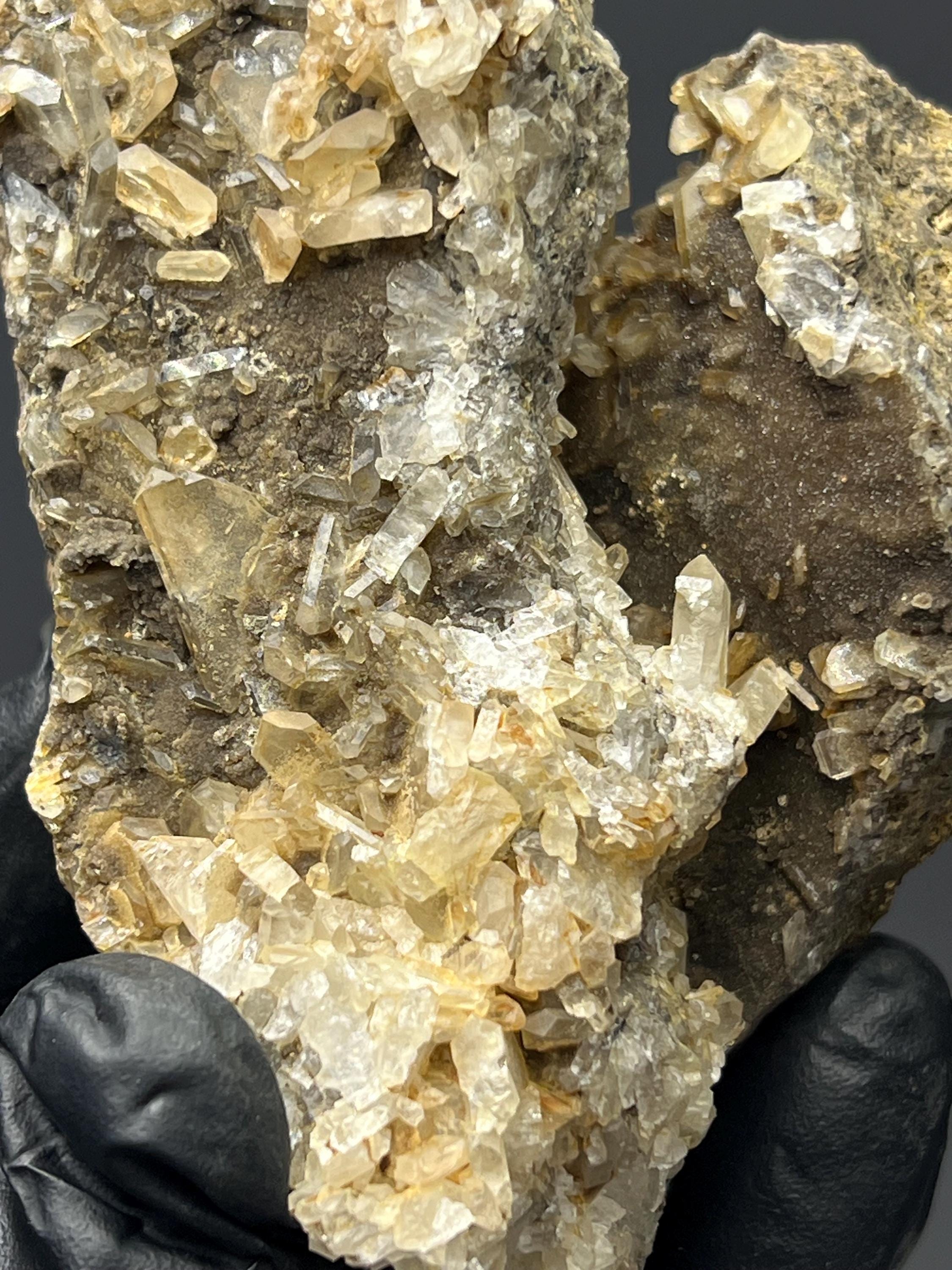 Barite Crystals With Chalcedony - Crystal Gemstone AE 