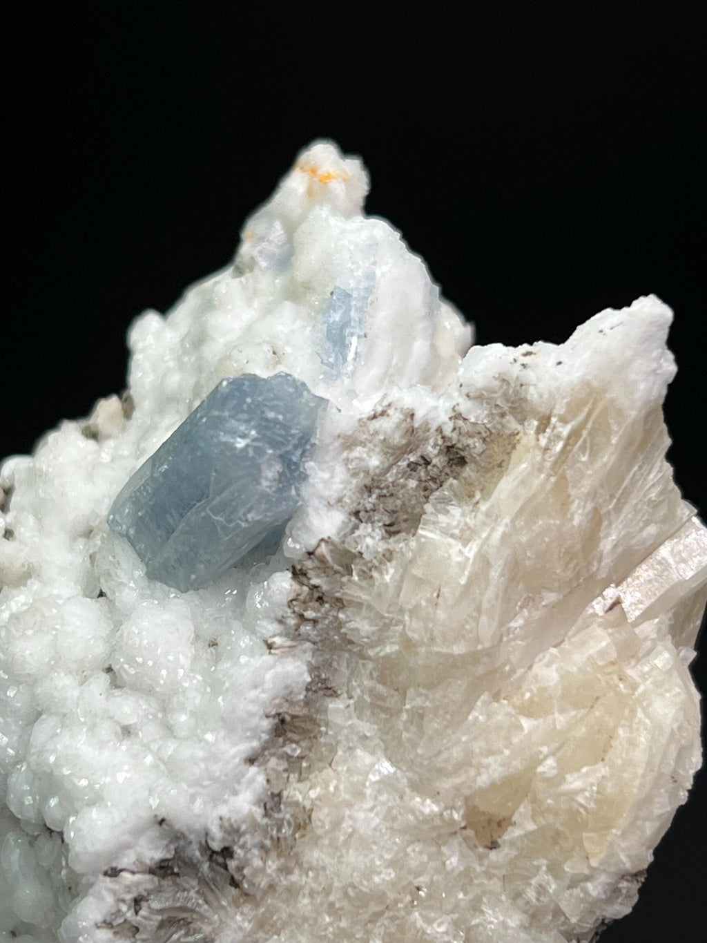 Blue Celestine With Snow Barite - Crystal Gemstone AE 
