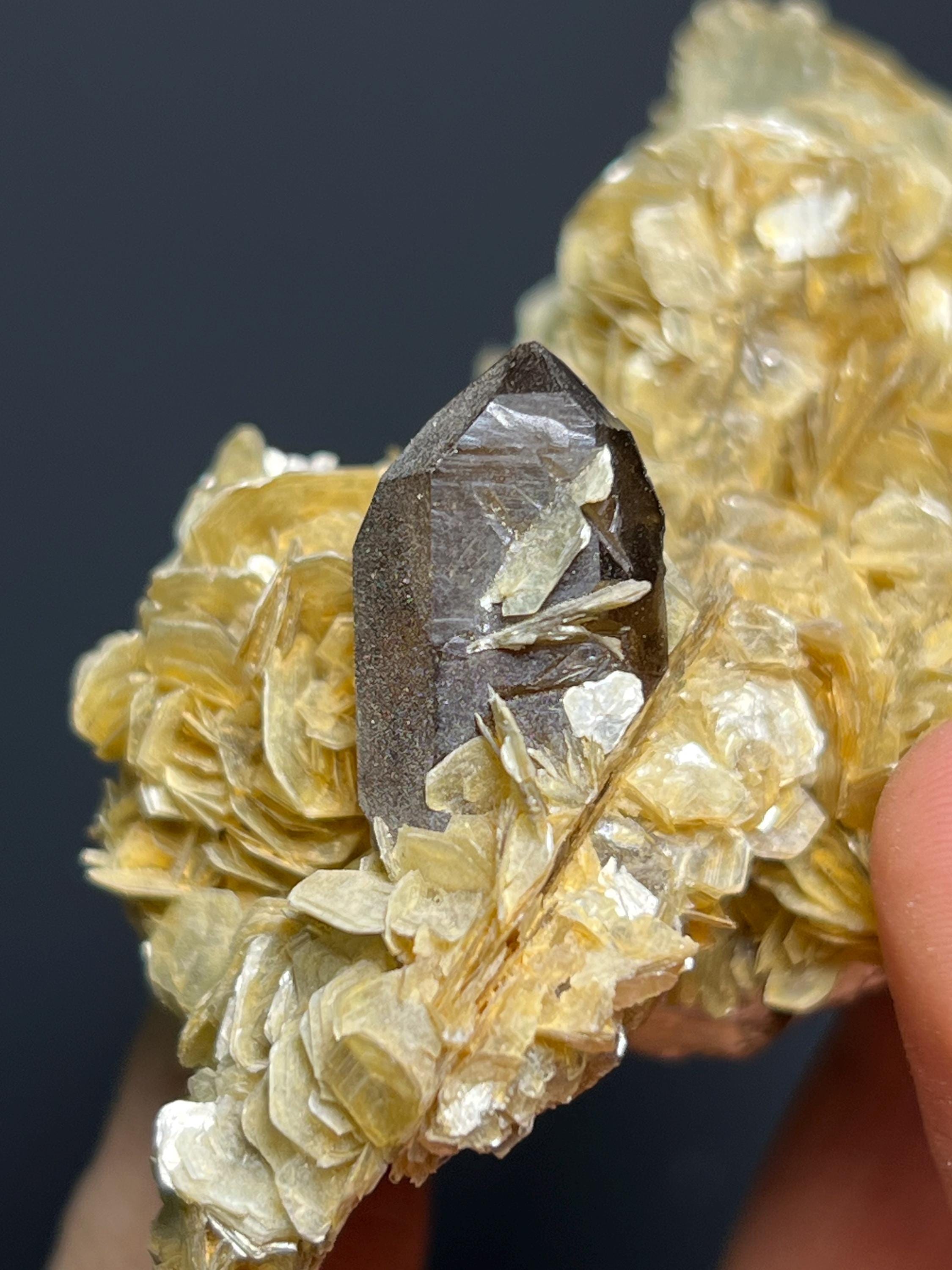 Muscovite With Smoky Quartz - Brazil - Crystal Gemstone AE 