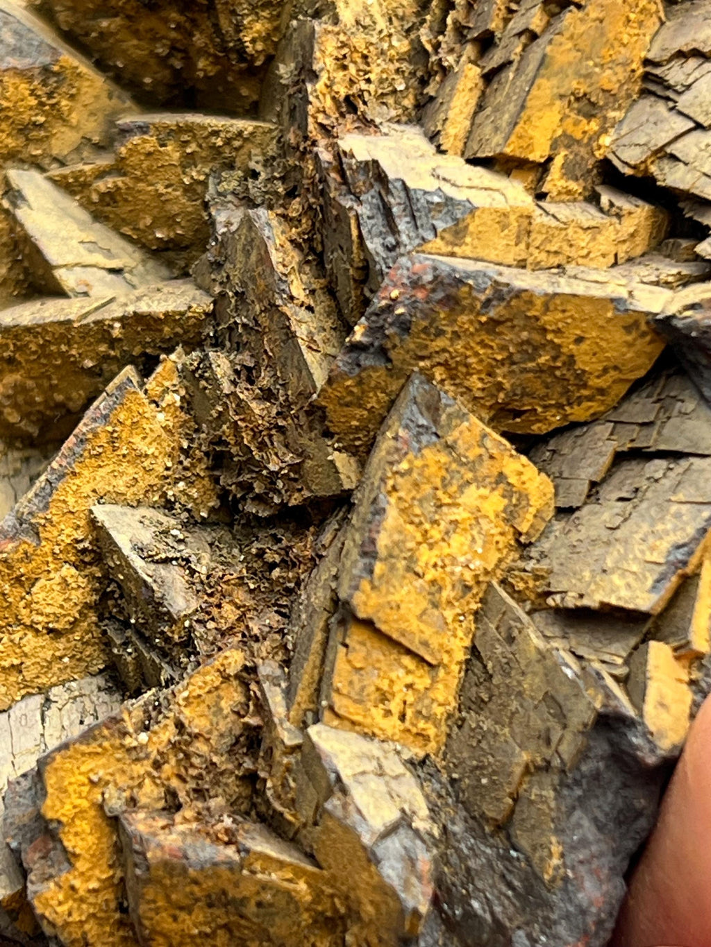 Very Special, Very showy calcite and limonite on Iron Siderite, From Turkey - Crystal Gemstone AE 
