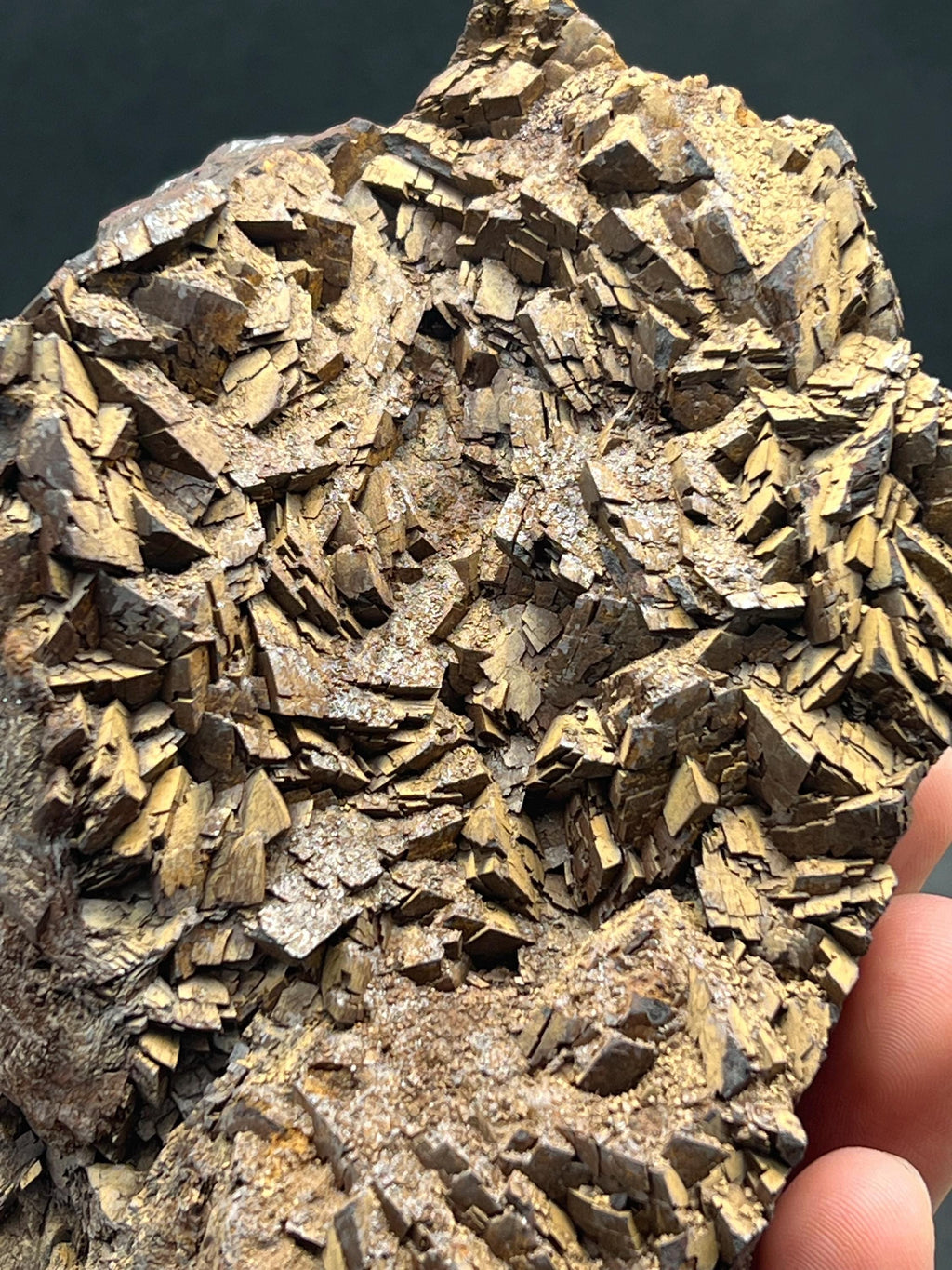 Limonite on Siderite Mineral Specimen, Iron Coated - Crystal Gemstone AE 