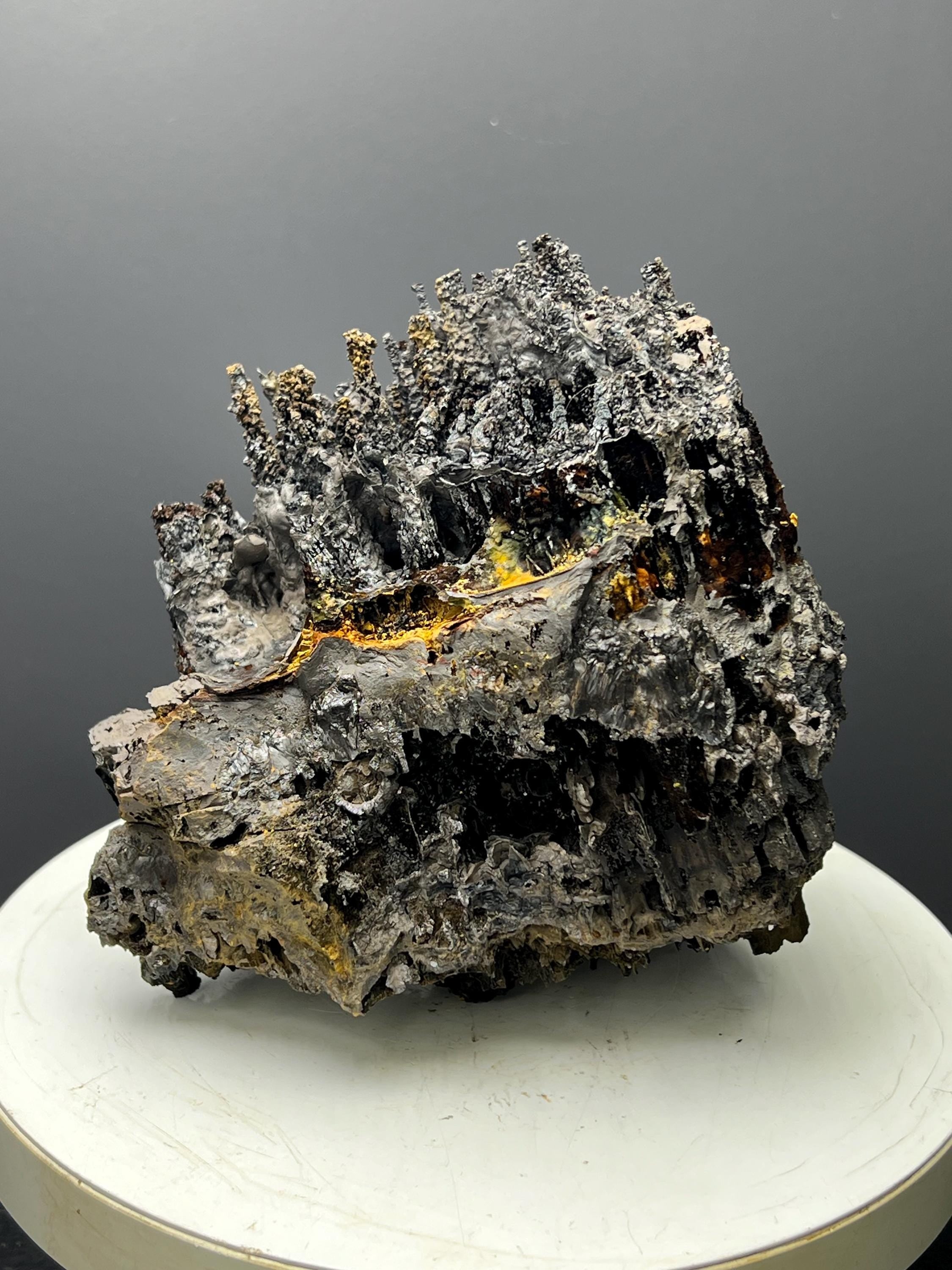 Museum Grade, Very Special Specularite And Limonite With Stalactite Goethite Specimen, For Special Collection - Crystal Gemstone AE 