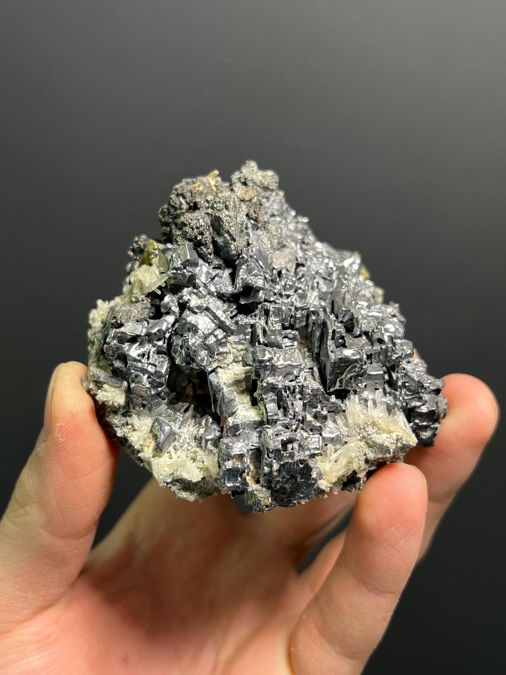 Pyrite And Quartz With Galena Specimen, 470gram - Crystal Gemstone AE 