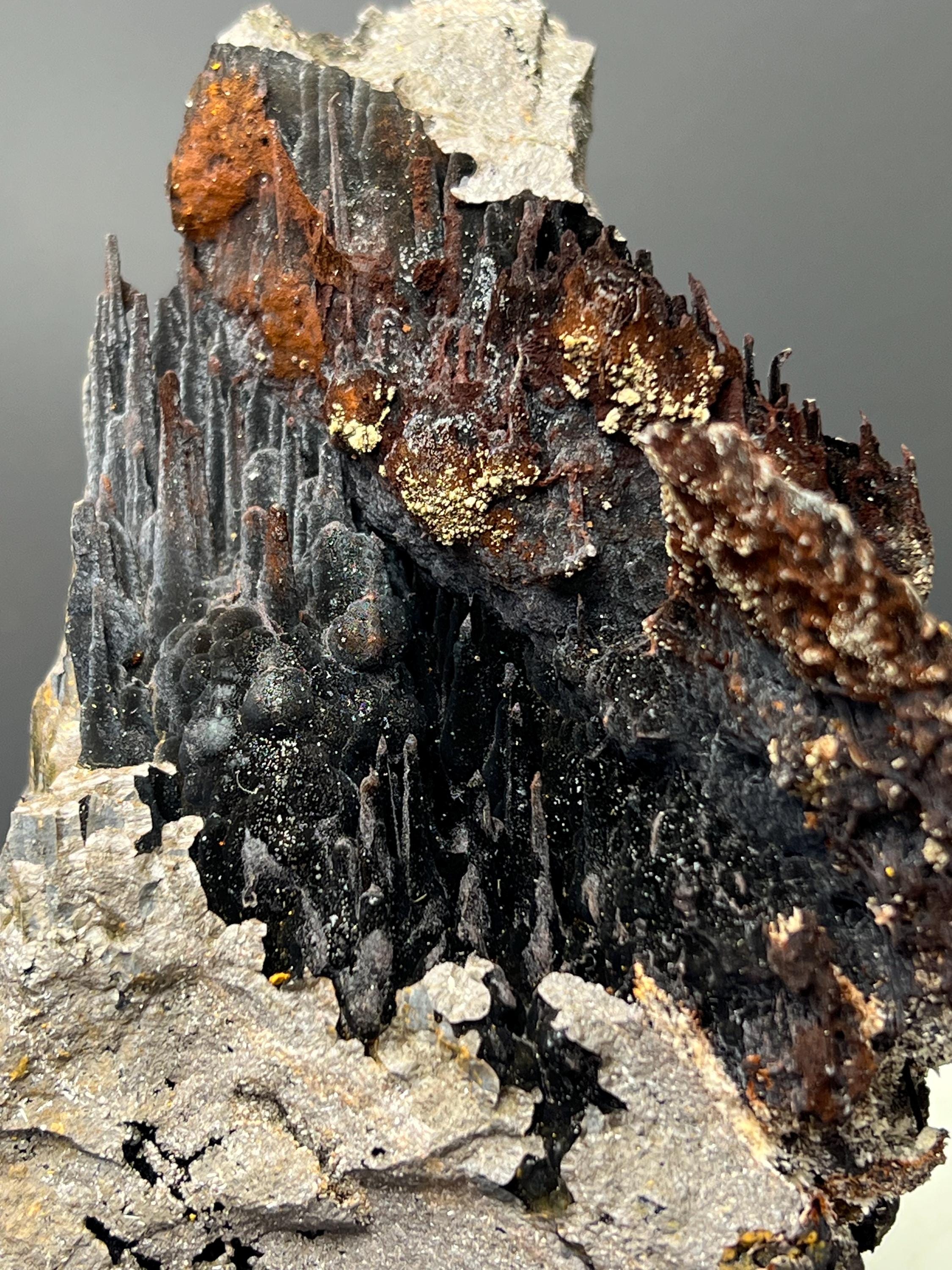 Very Showy Limonite And Specularite With Stalactite Goethite, For Special Collection - Crystal Gemstone AE 