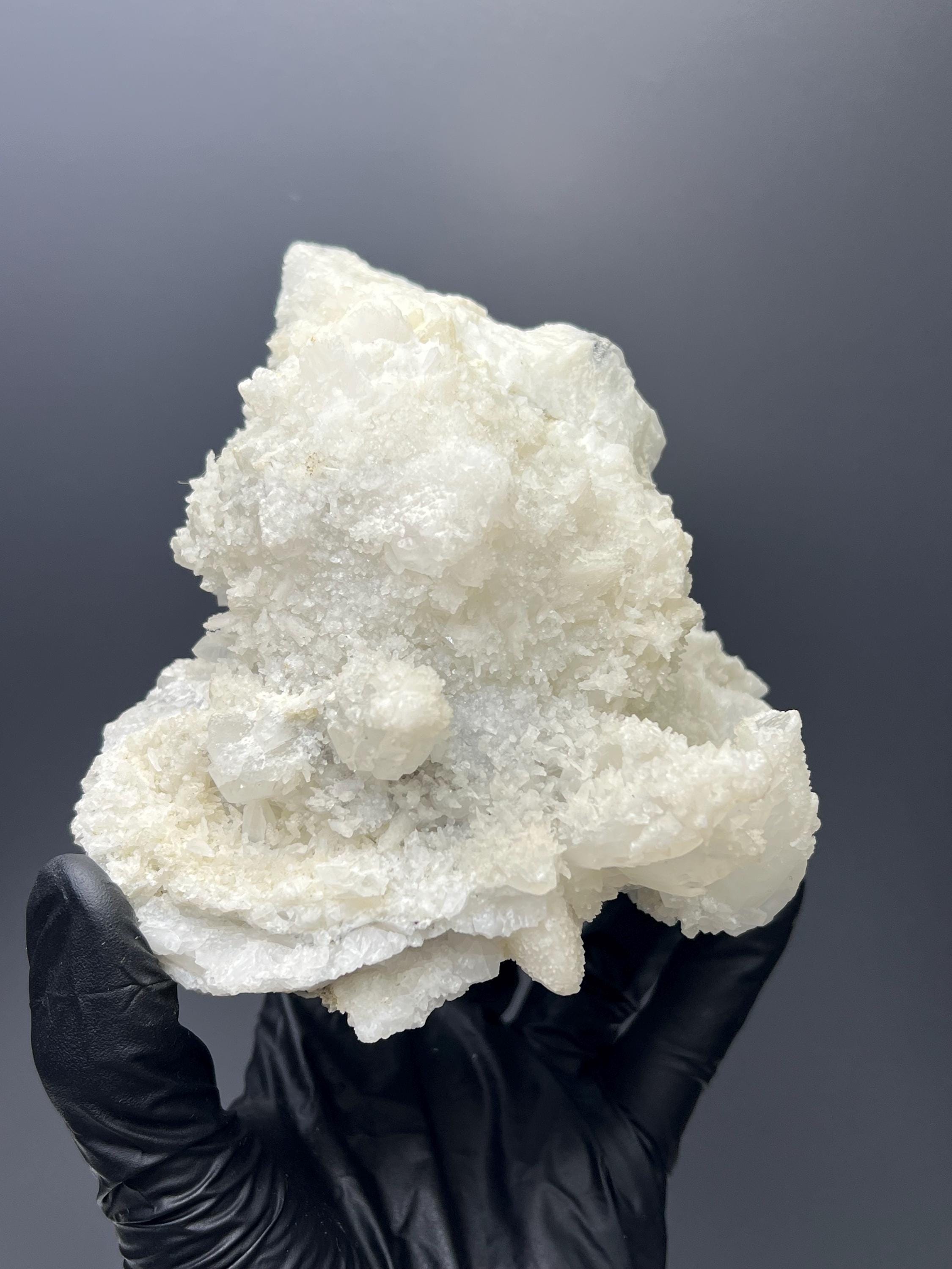 Snow Crystal Calcite With Crystal Quartz Specimen - Crystal Gemstone AE 
