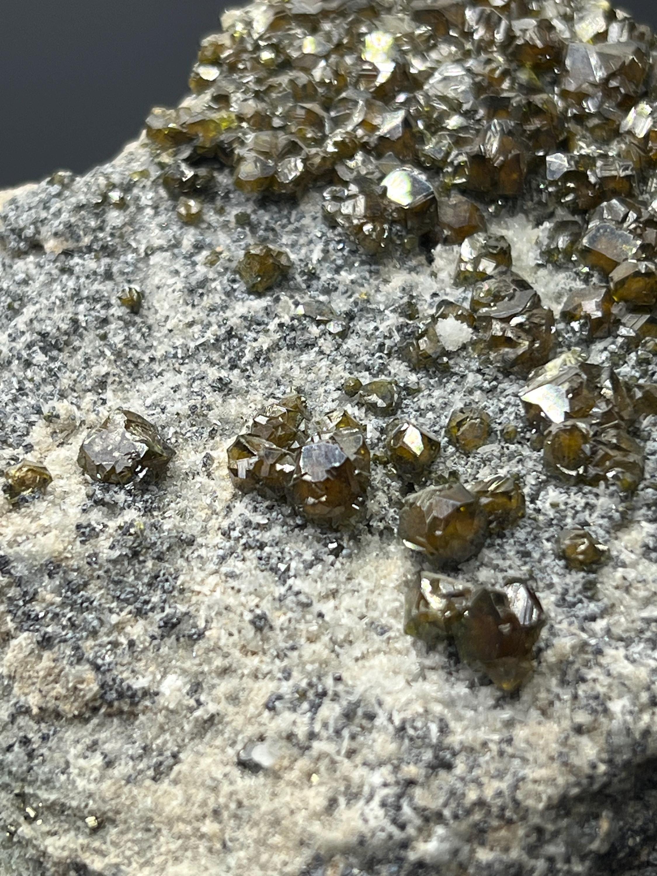 Brownish Color Garnet On Matrix Specimen - Crystal Gemstone AE 