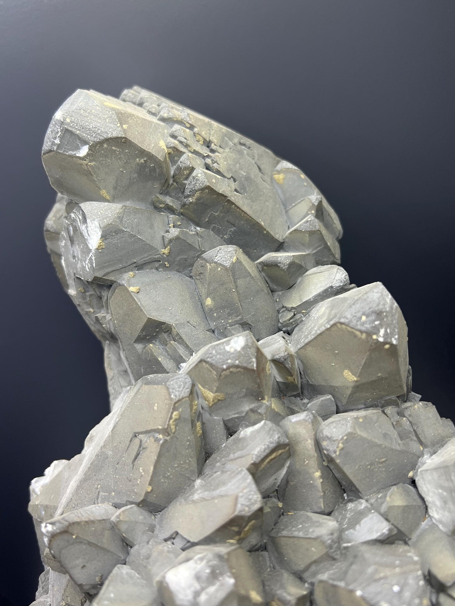 Museum Quality! Extra Large Pyrite With Gray Crystal Calcite