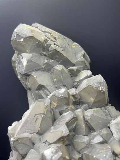 Museum Quality! Extra Large Pyrite With Gray Crystal Calcite