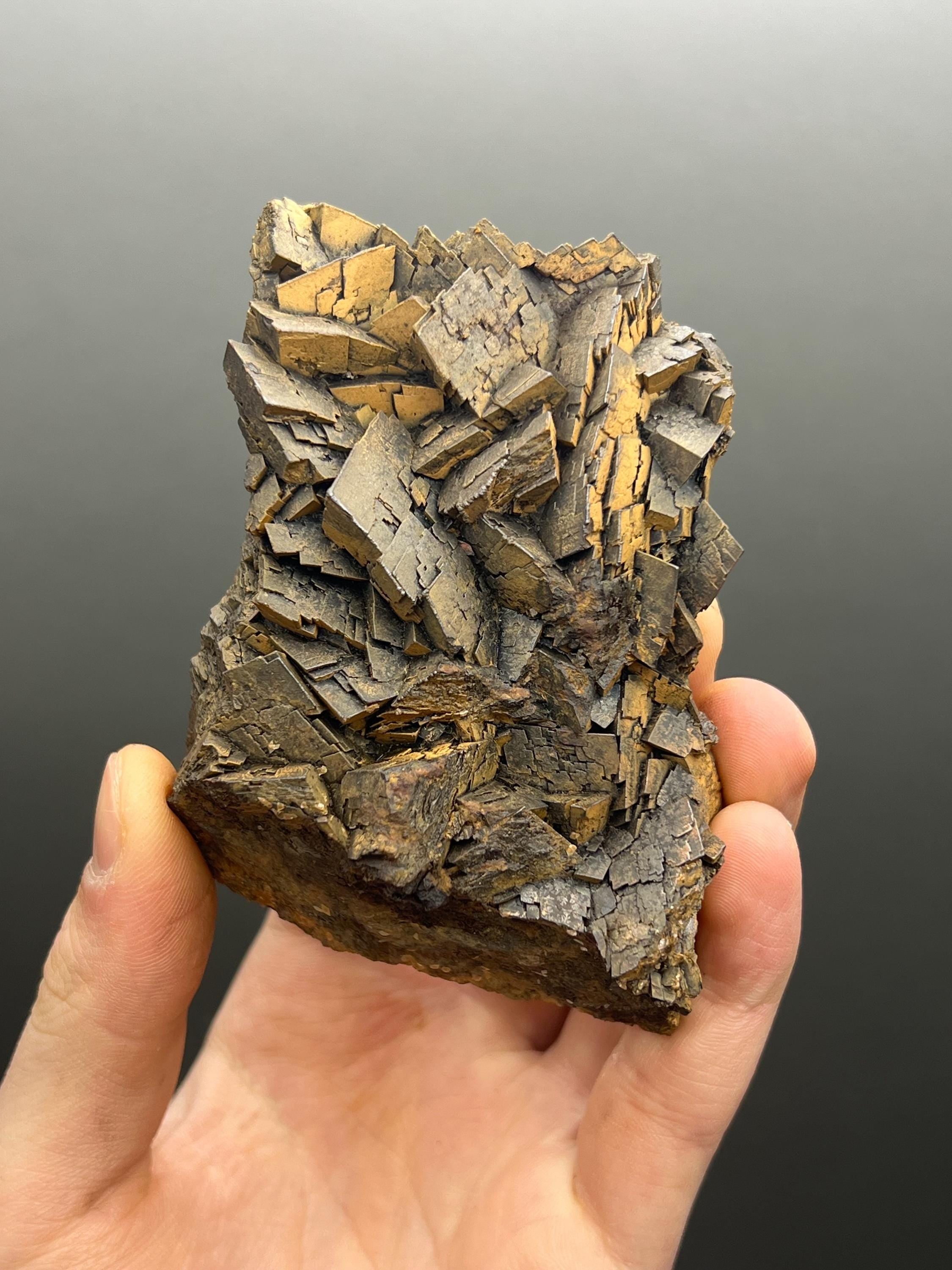 Limonite On Iron Siderite Mineral - Crystal Gemstone AE 
