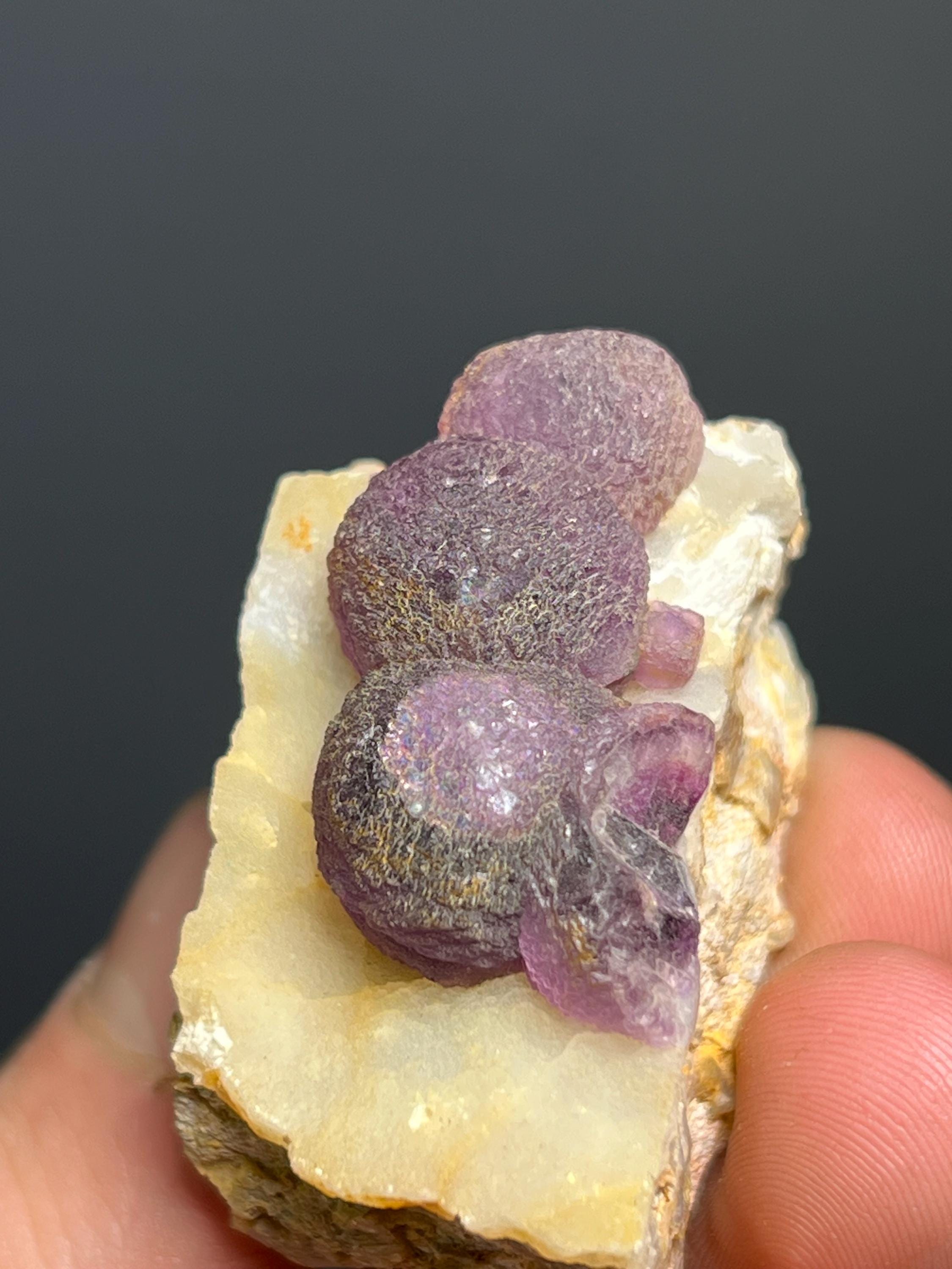 Rare! Purple Fluorite Balls On Matrix - Namibia - Crystal Gemstone AE 
