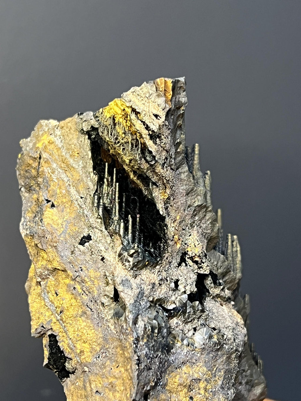 Museum Quality! Very Special Golden Color Stalactite Goethite Specimen - Crystal Gemstone AE 