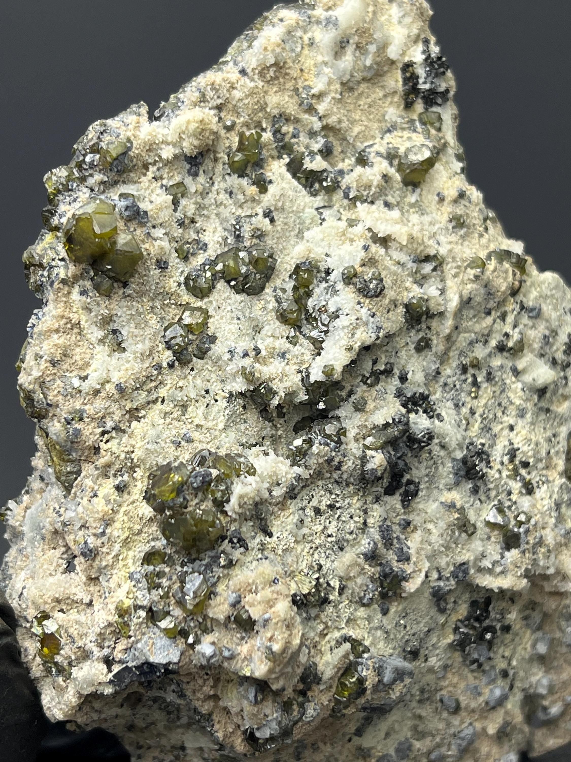 Brownish Color Garnet On Matrix Specimen - Crystal Gemstone AE 