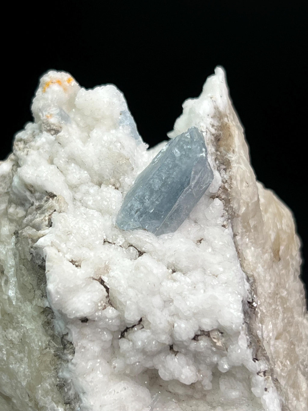 Blue Celestine With Snow Barite - Crystal Gemstone AE 
