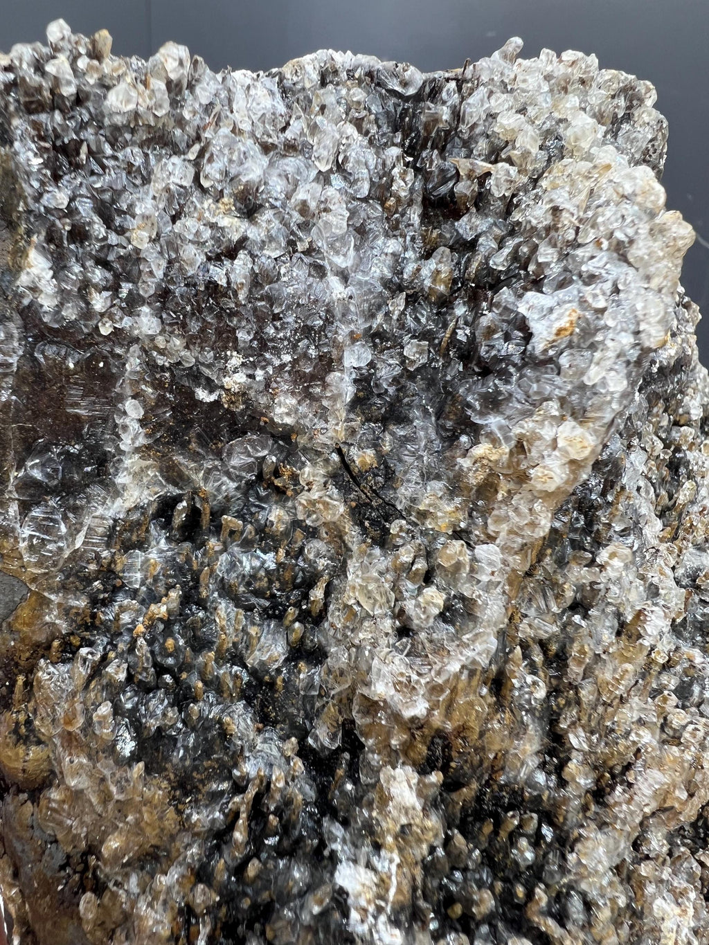Very special museum quality crystal calcite and barite on stalactite hematite, Special collection piece - Crystal Gemstone AE 