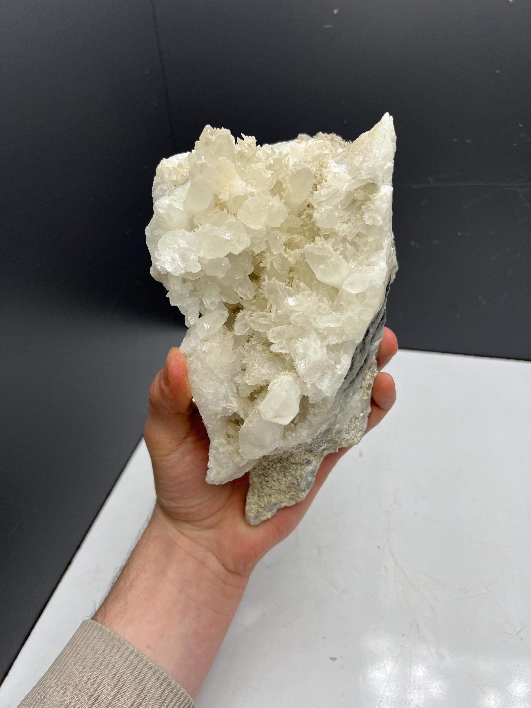 Large Size, Crystal Calcite With Crystal Quartz - Crystal Gemstone AE 