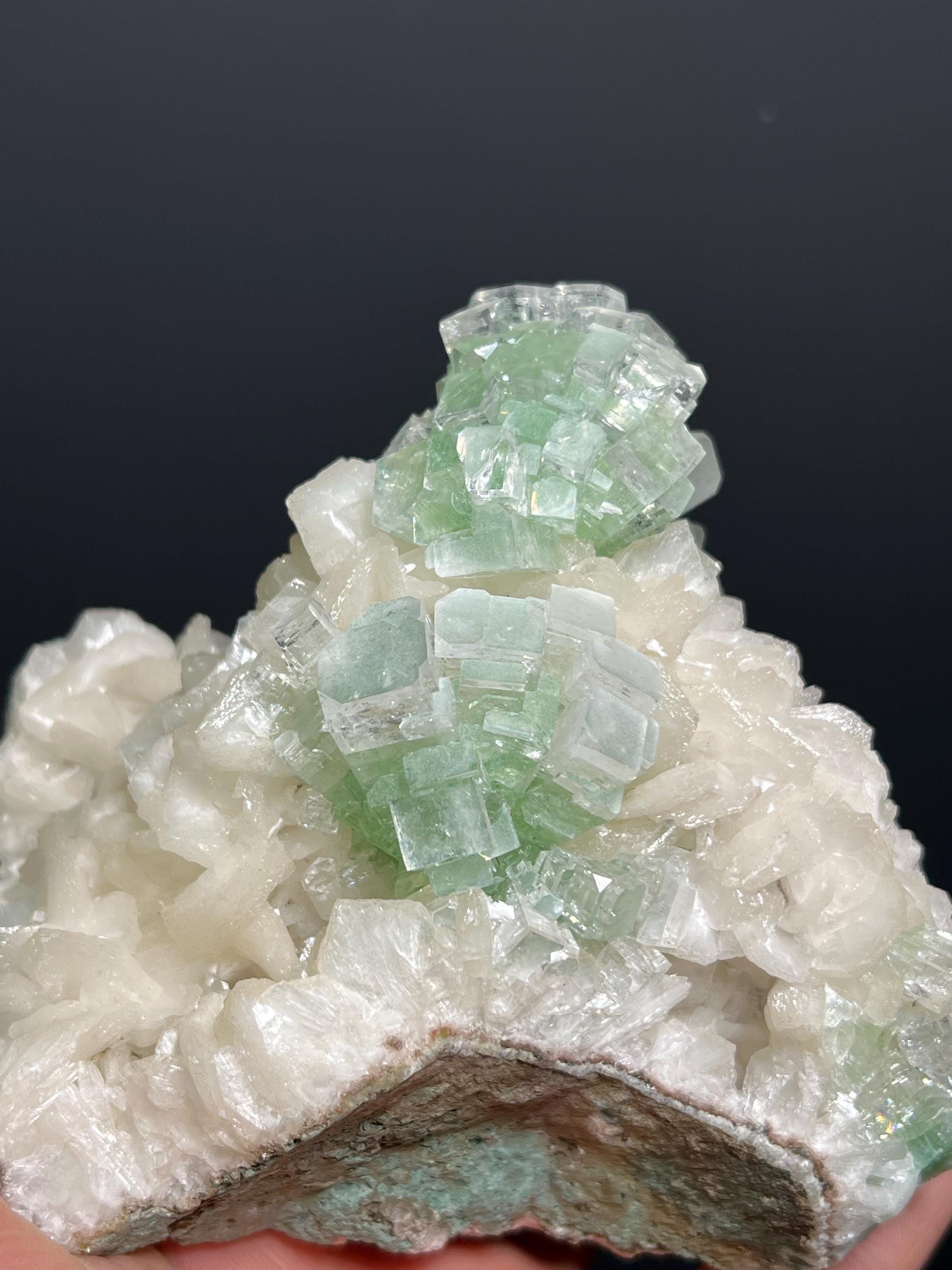 Museum Grade, Discoball Fluorapophyllite With Stilbite - Crystal Gemstone AE 
