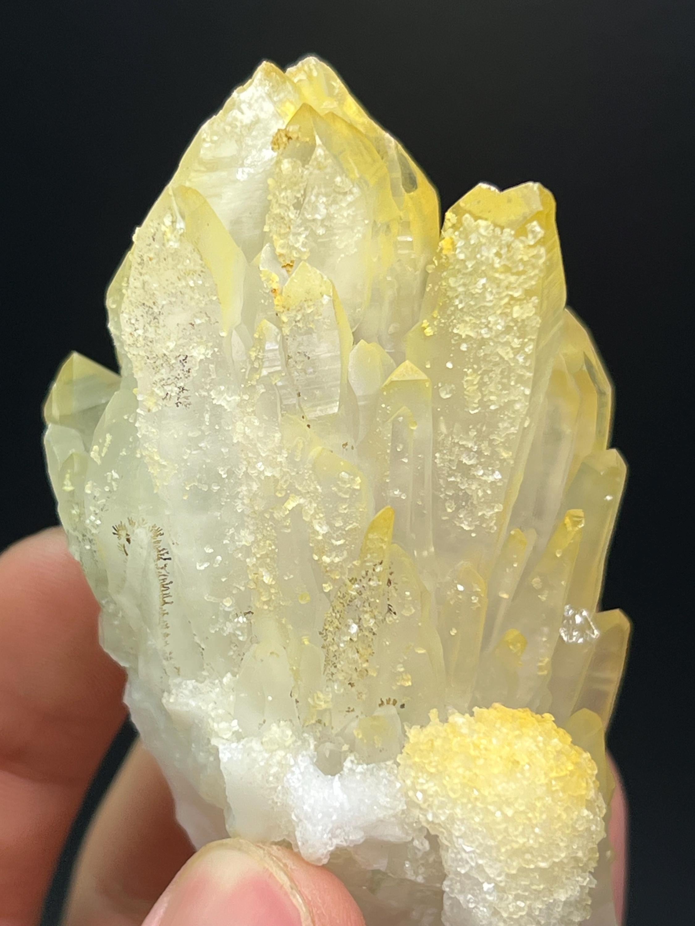 Calcite With Natural Yellow Crystal Quartz - Crystal Gemstone AE 