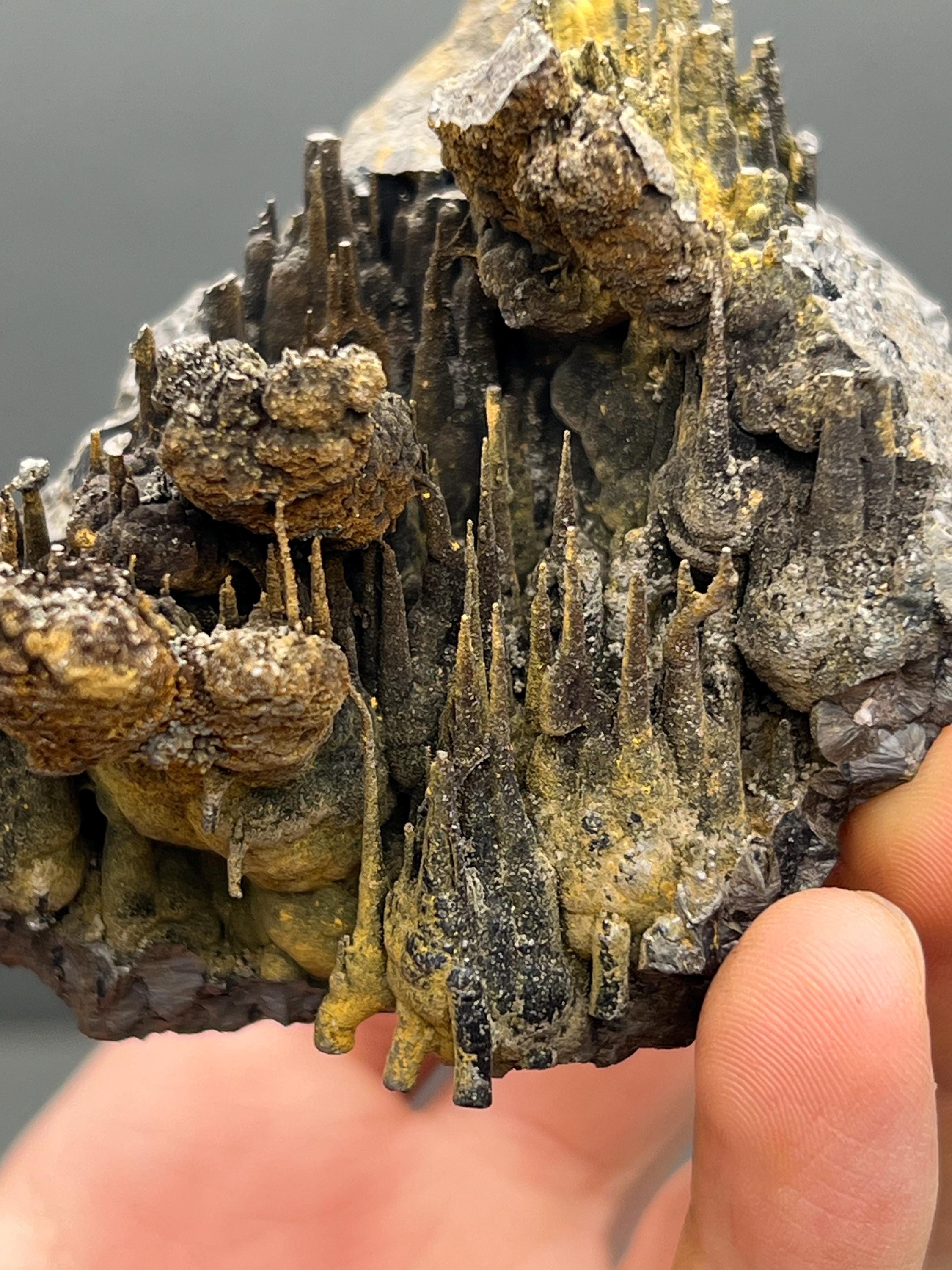 Limonite On Stalactite Goethite Specimen - Crystal Gemstone AE 