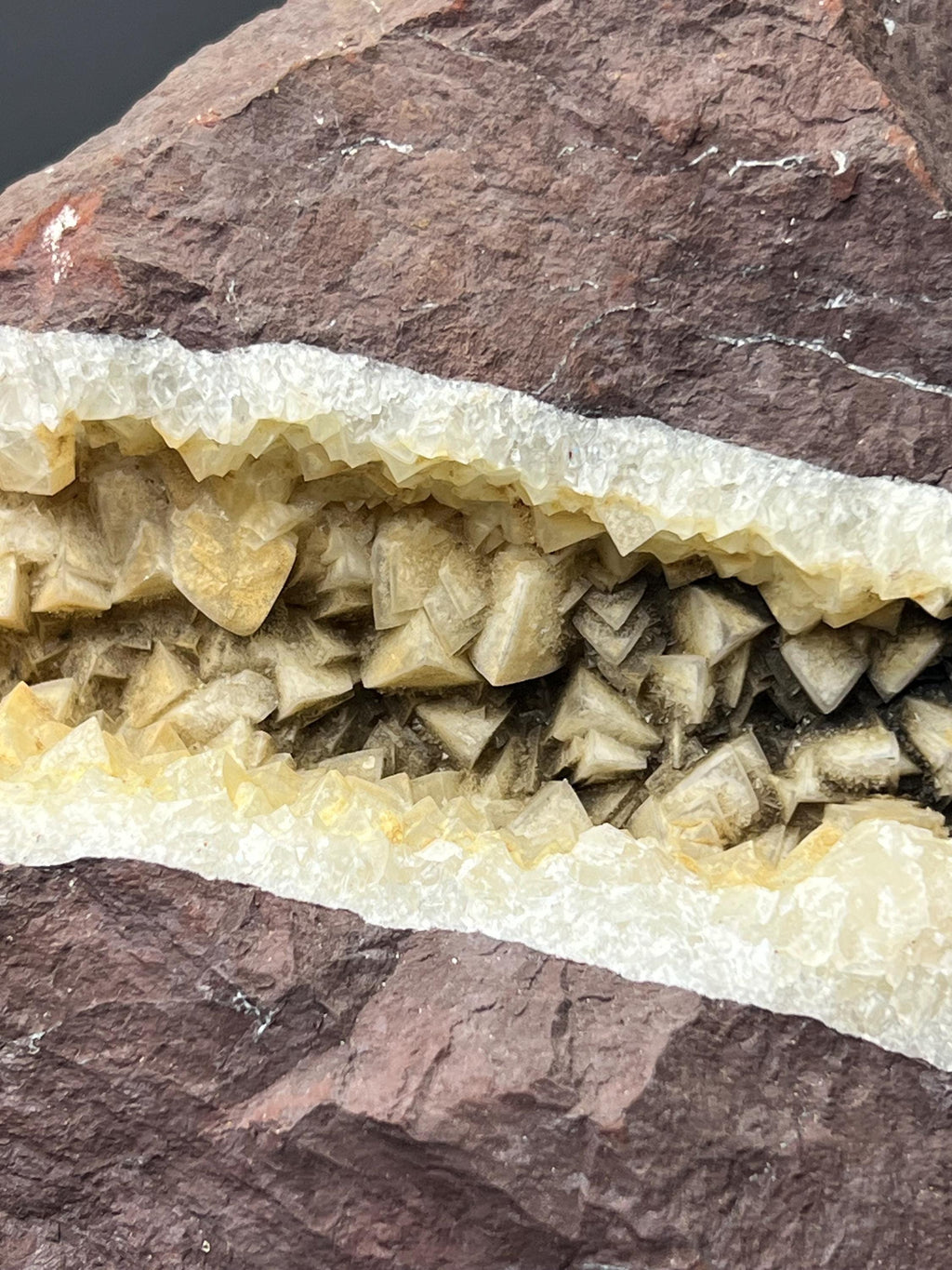 Calcite With Hematite Specimen - Crystal Gemstone AE 