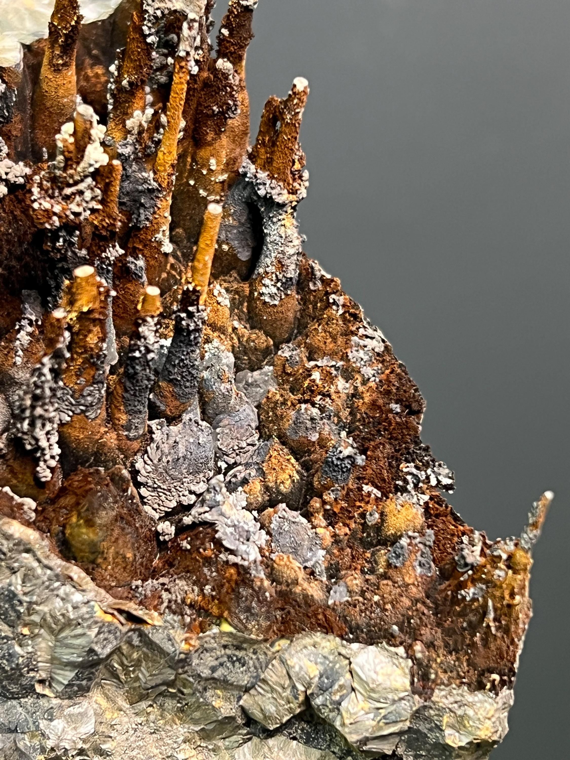 Museum Grade Specularite And Limonite On Stalactite Goethite - Crystal Gemstone AE 