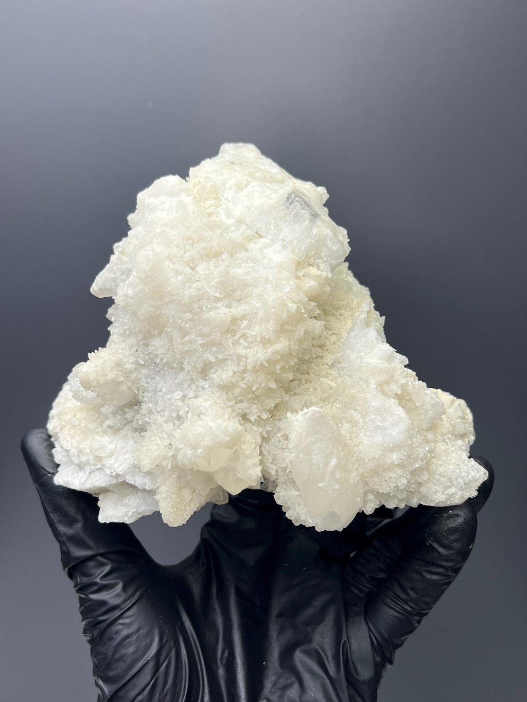 Snow Crystal Calcite With Crystal Quartz Specimen - Crystal Gemstone AE 