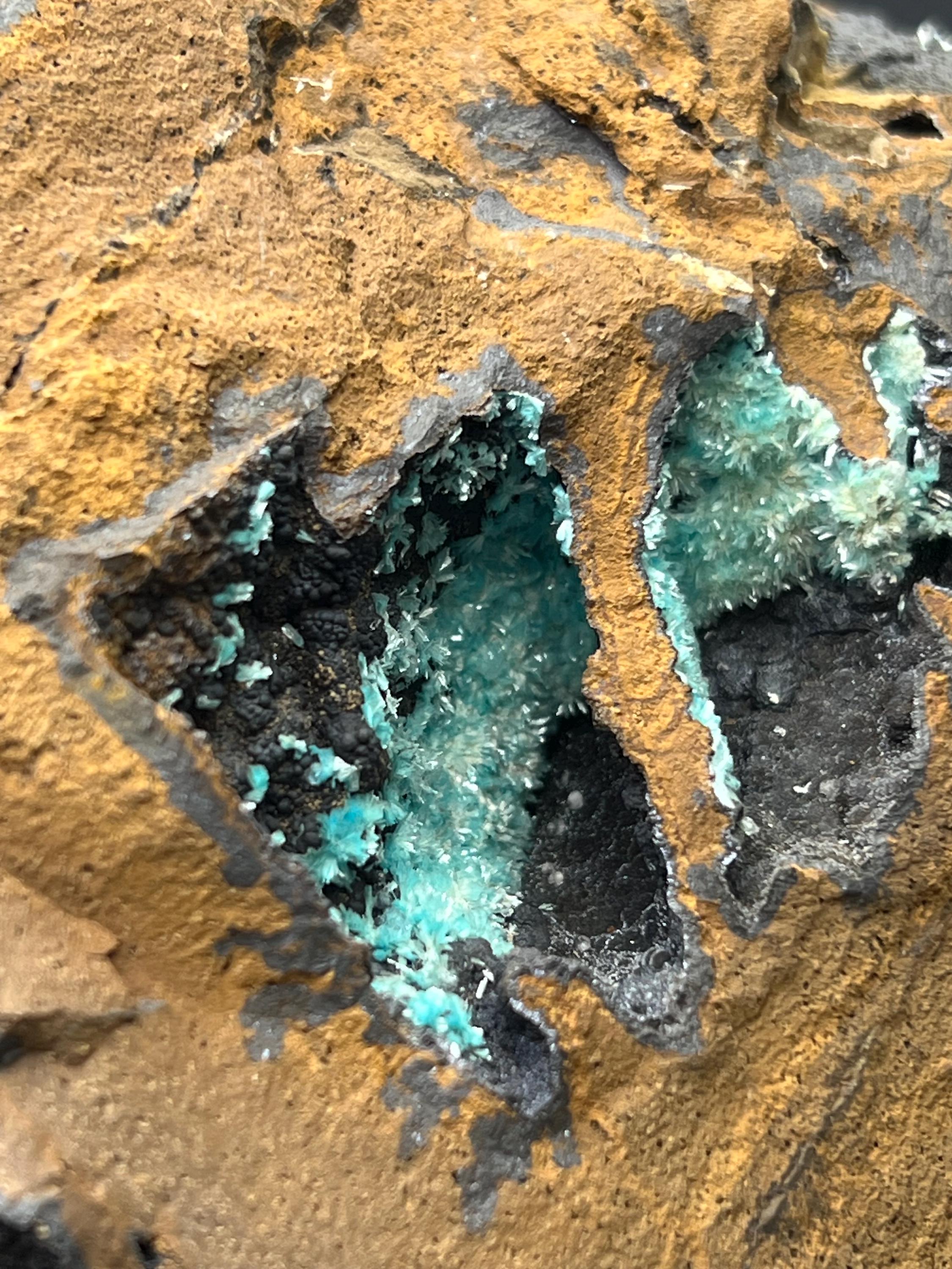 Aurichalcite Specimen: Blue Crystals - Crystal Gemstone AE 
