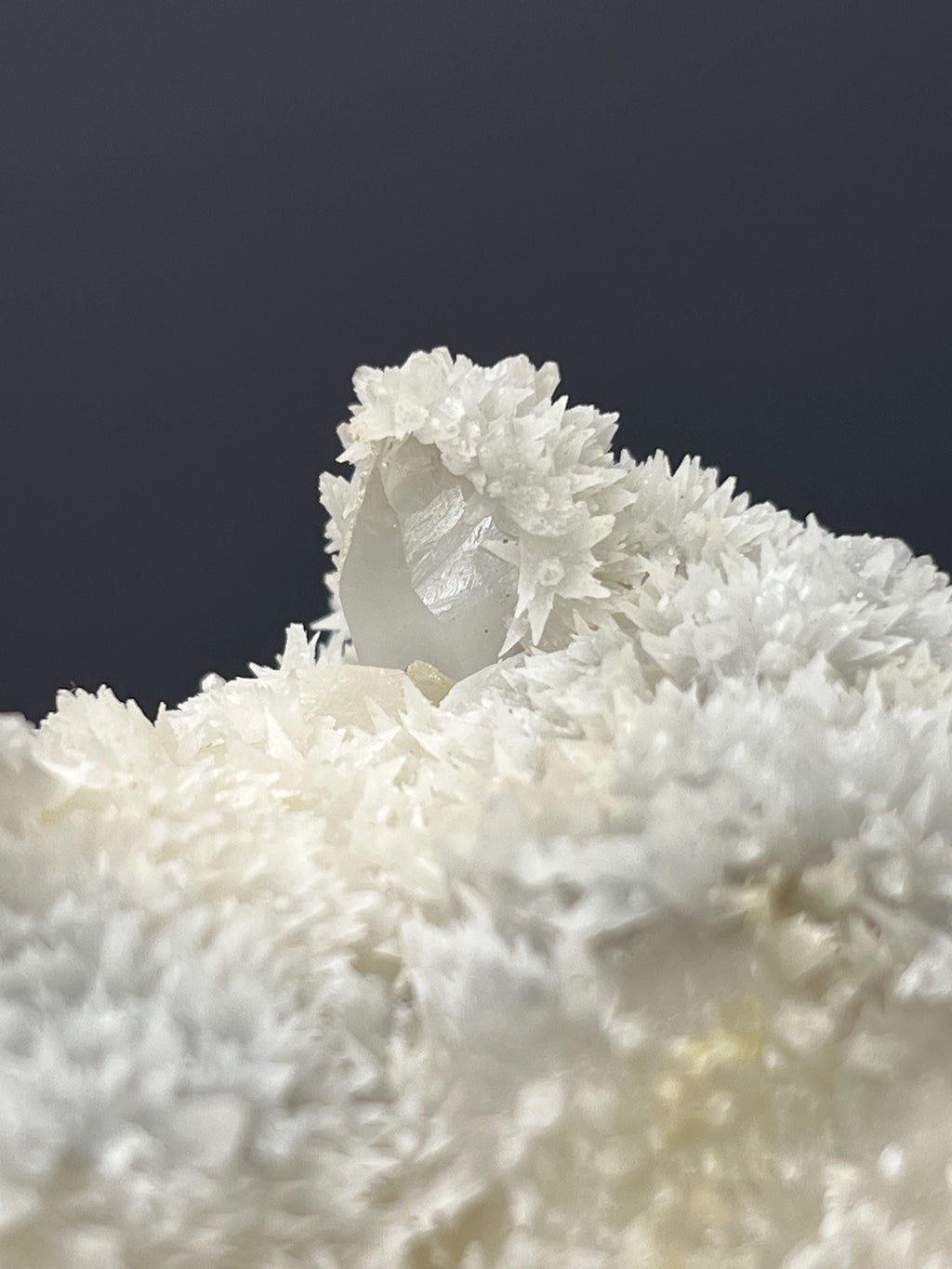 Snow Calcite With Crystal Quartz - Crystal Gemstone AE 