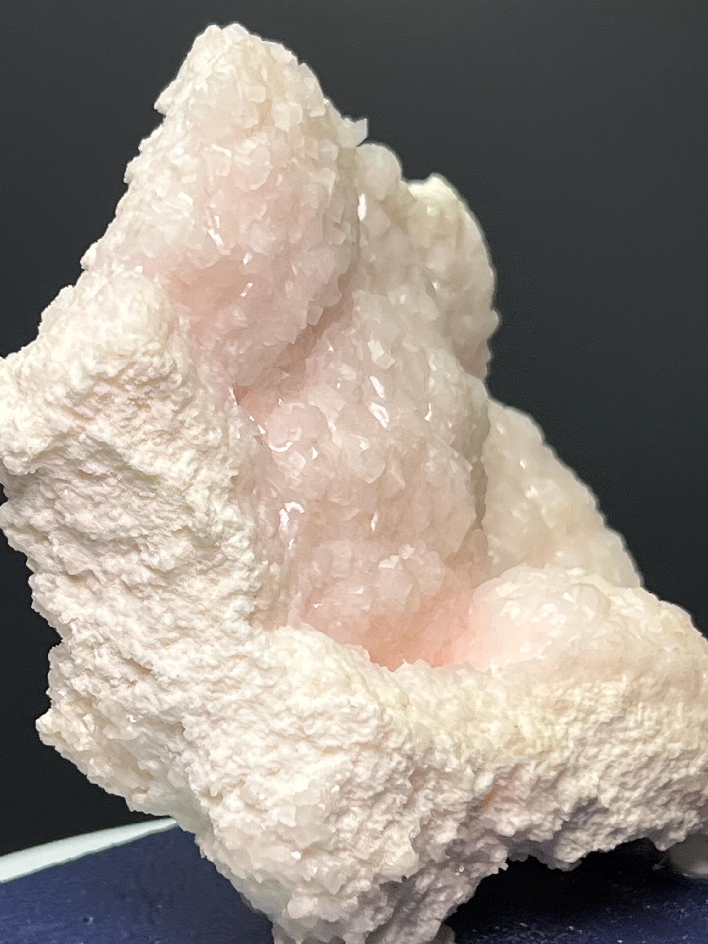 Pink Rhodocrosite With Calcite Specimen - Crystal Gemstone AE 