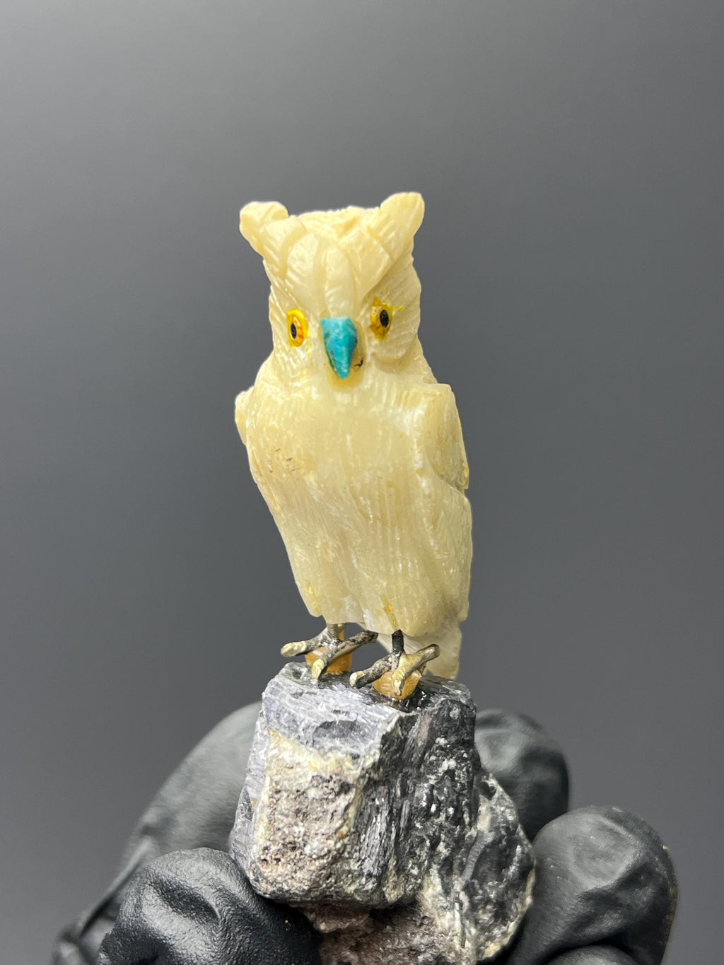 Galena Stone With Natural Stone Bird - Crystal Gemstone AE 