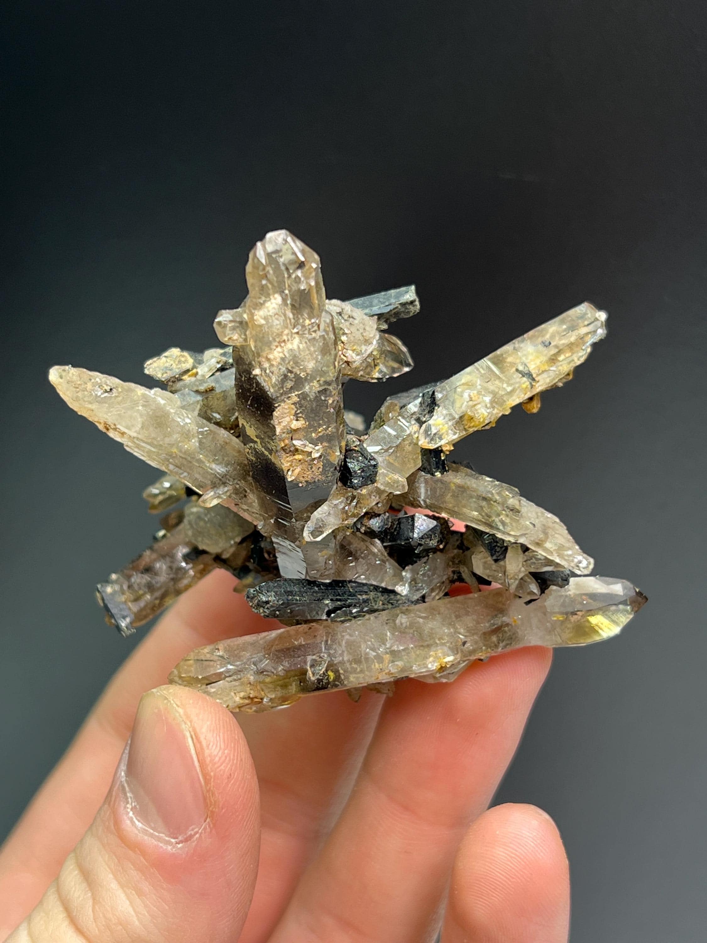 Smoky Quartz With Aegirine - Crystal Gemstone AE 