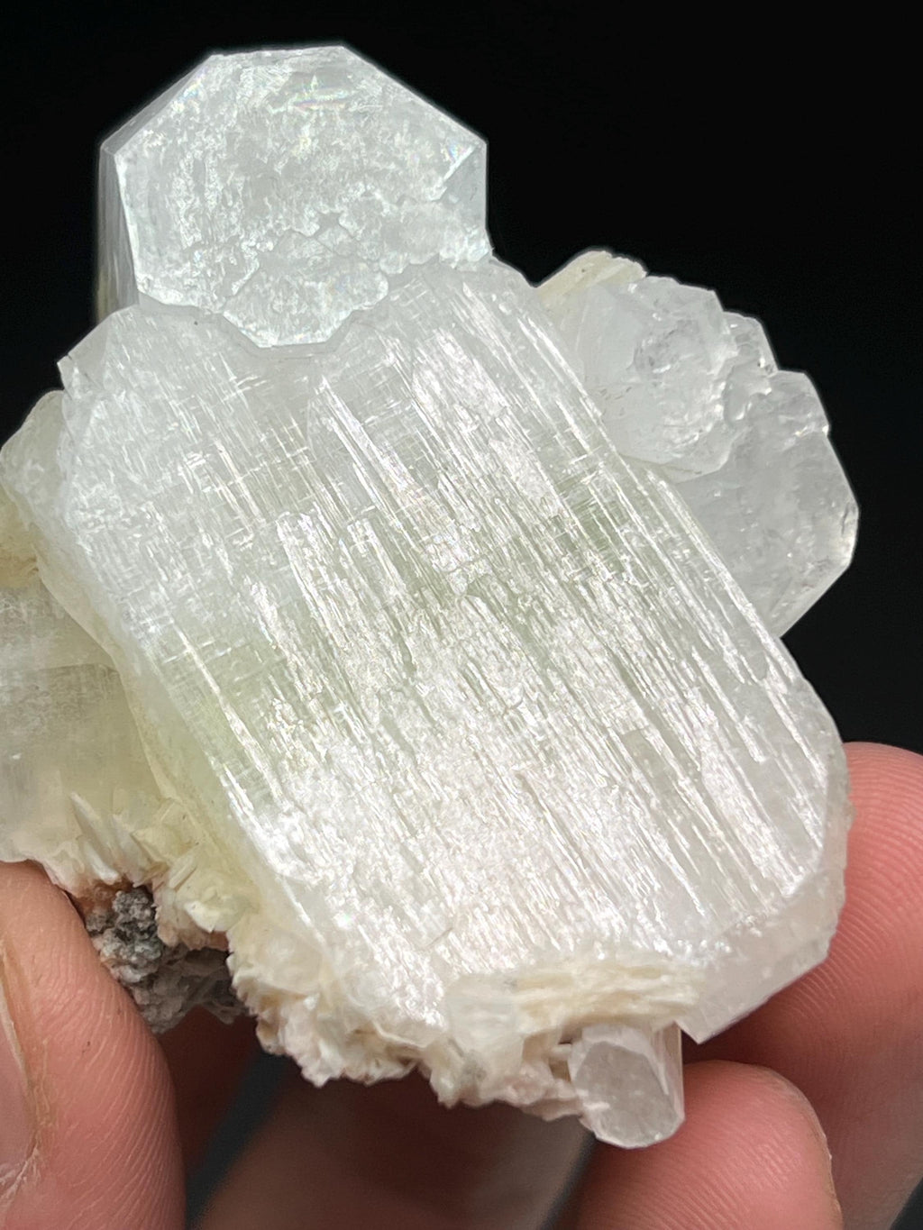 Fluorapophyllite With Apophyllite Stilbite - Crystal Gemstone AE 