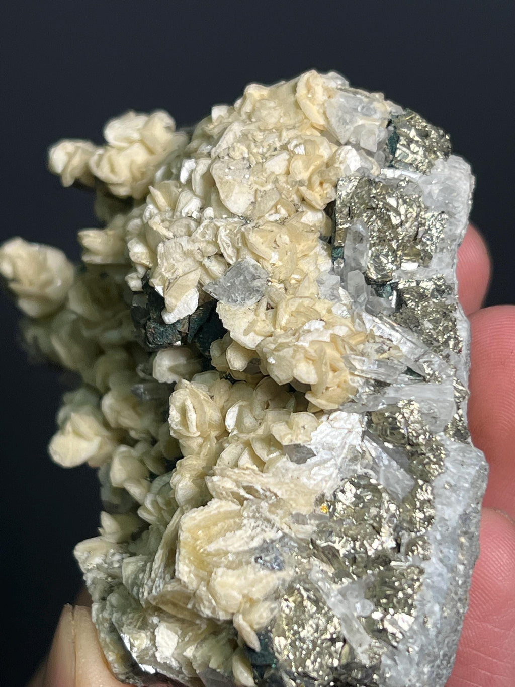 Calcite And Quartz With Chalcopyrite - Crystal Gemstone AE 