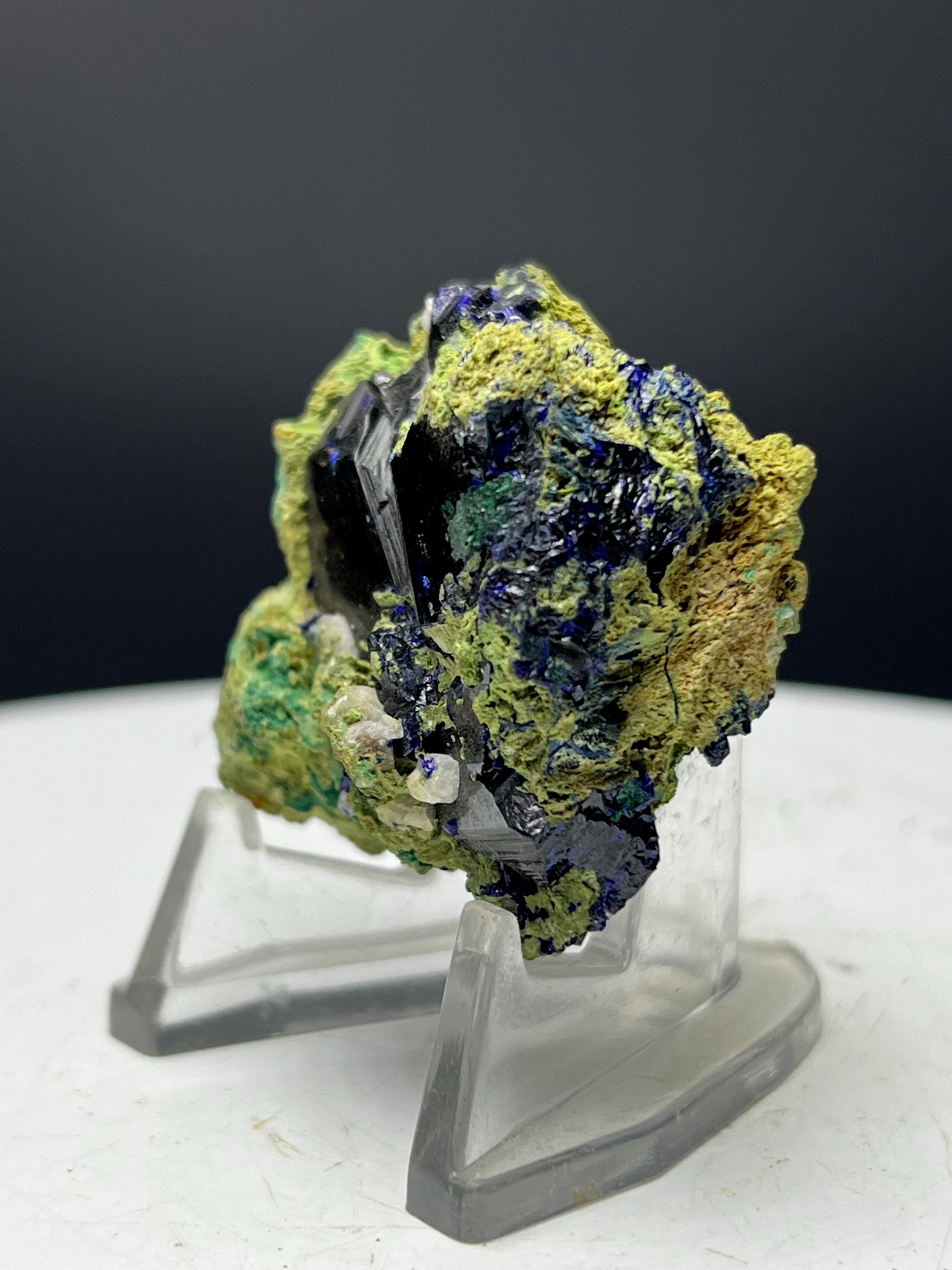 Double Sided Very Special High Grade Azurite With Malachite Specimen - Crystal Gemstone AE 