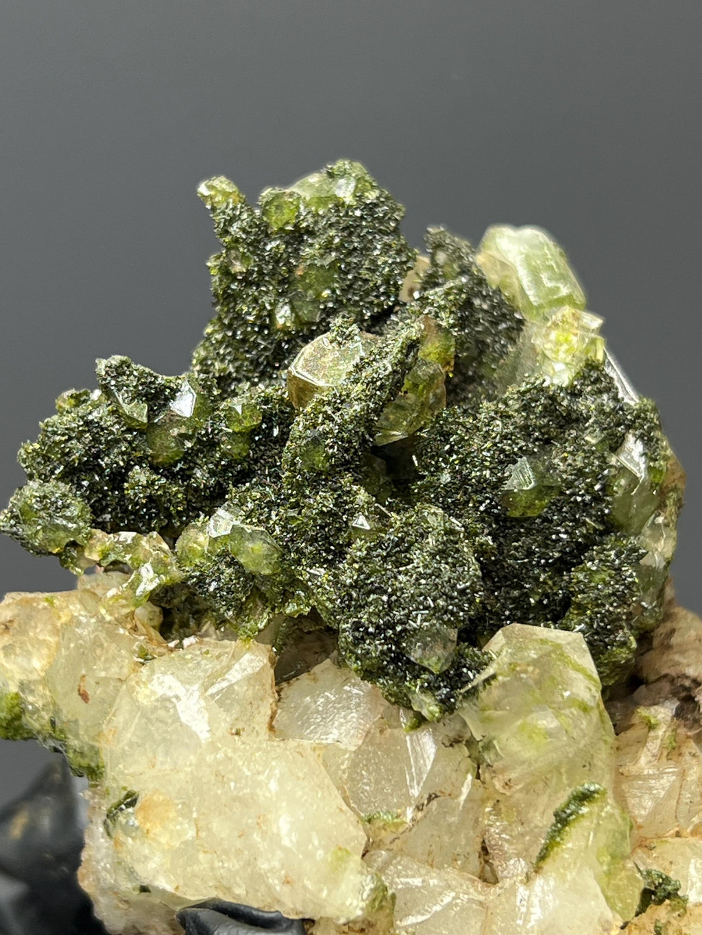 Turkish Epidote Quartz Specimen: Mineral Collection Display - Crystal Gemstone AE 
