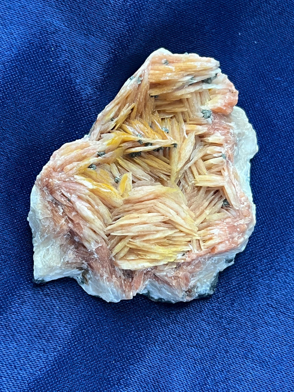 Orange Barite With Creussesite Crystals - Crystal Gemstone AE 
