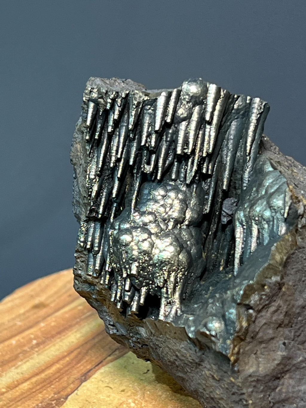 Showy Golden Color Stalactite Goethite Specimen, For Special Collection - Crystal Gemstone AE 