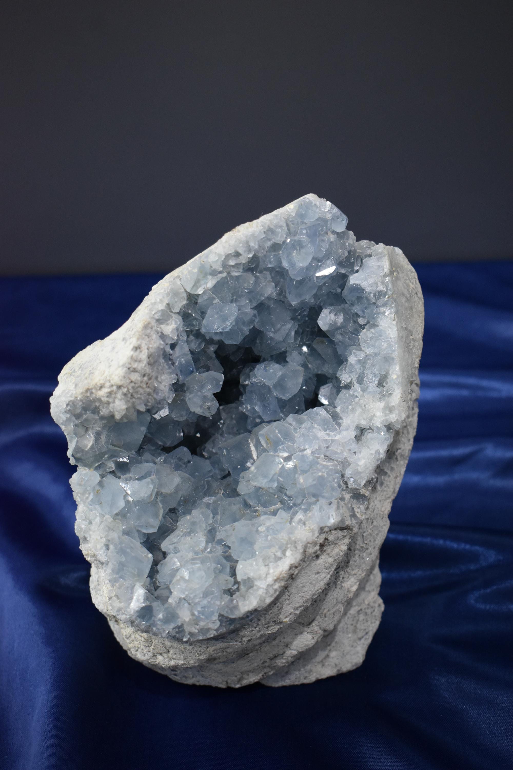 Blue Celestine Crystal - Crystal Gemstone AE 