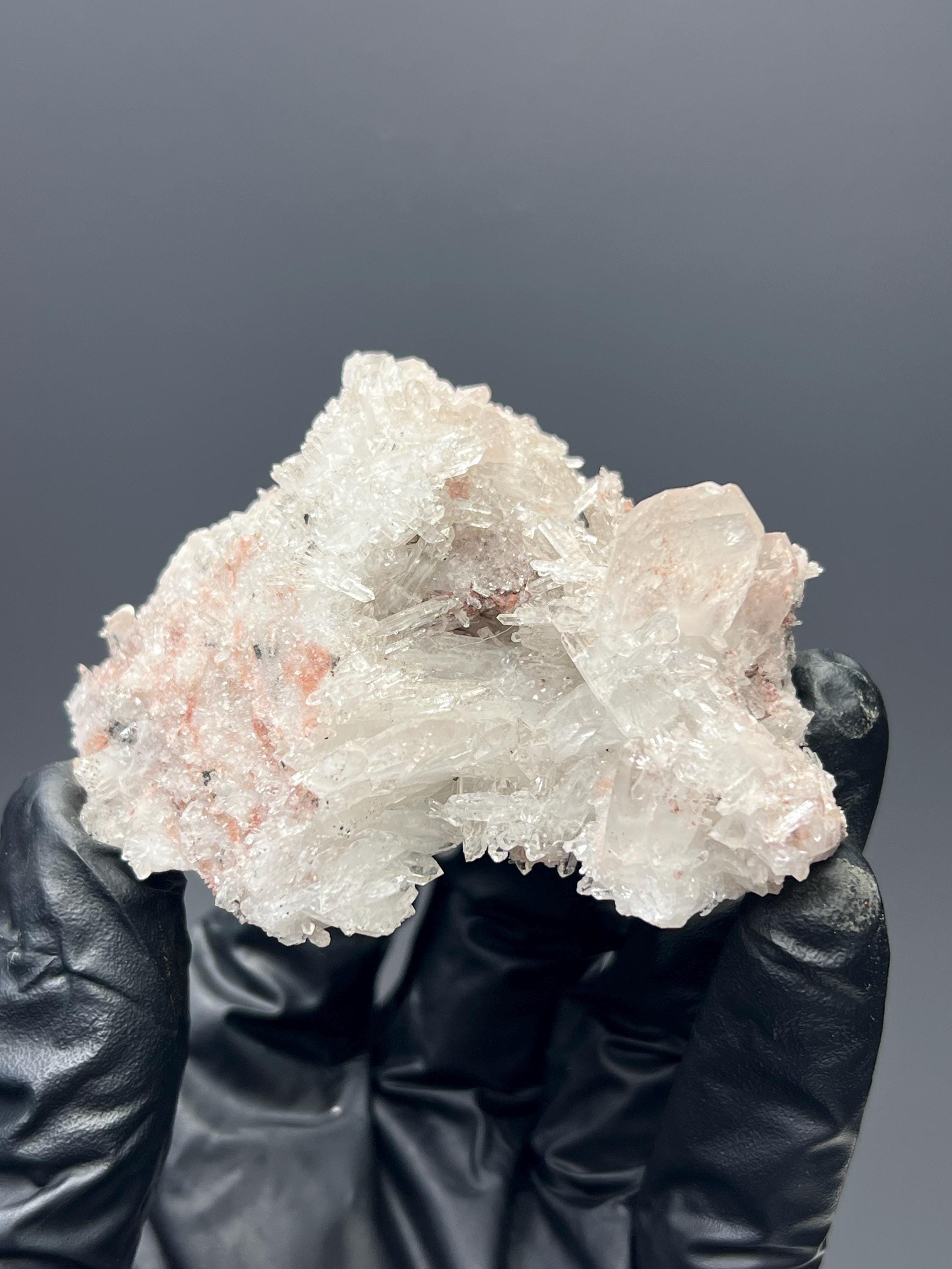 Pink Lemurian Quartz Cluster - Crystal Gemstone AE 
