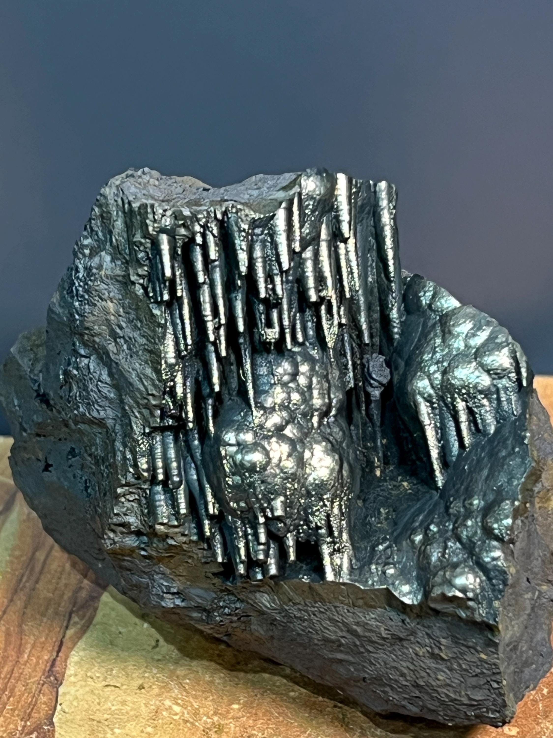 Showy Golden Color Stalactite Goethite Specimen, For Special Collection - Crystal Gemstone AE 