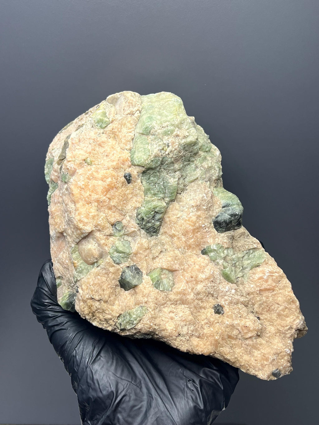 Apatite And Biotite With Pink Calcite (Apatite-Rich Skarn) Fluorapatite - Crystal Gemstone AE 