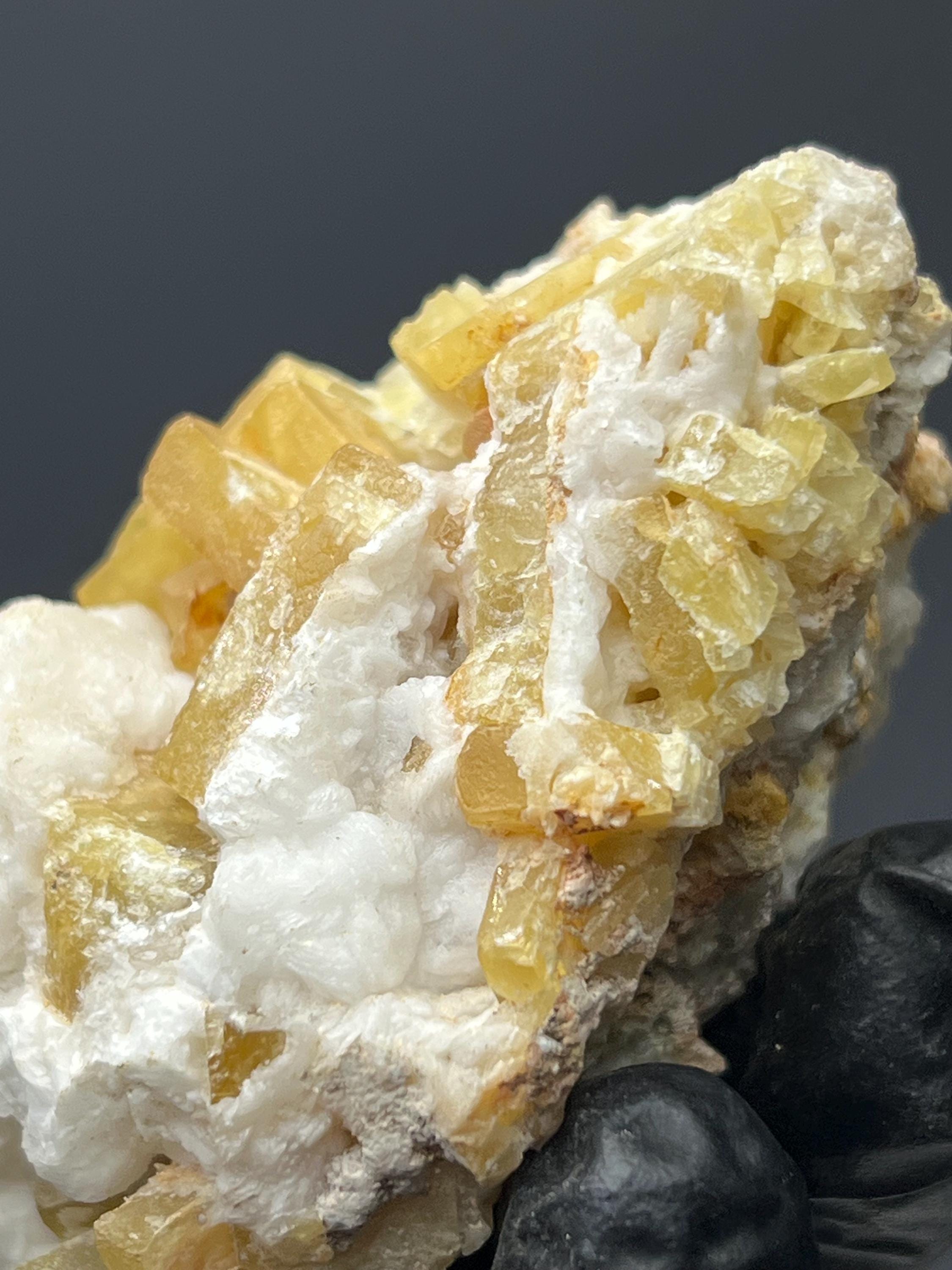 Yellow Barite Specimen - Crystal Gemstone AE 