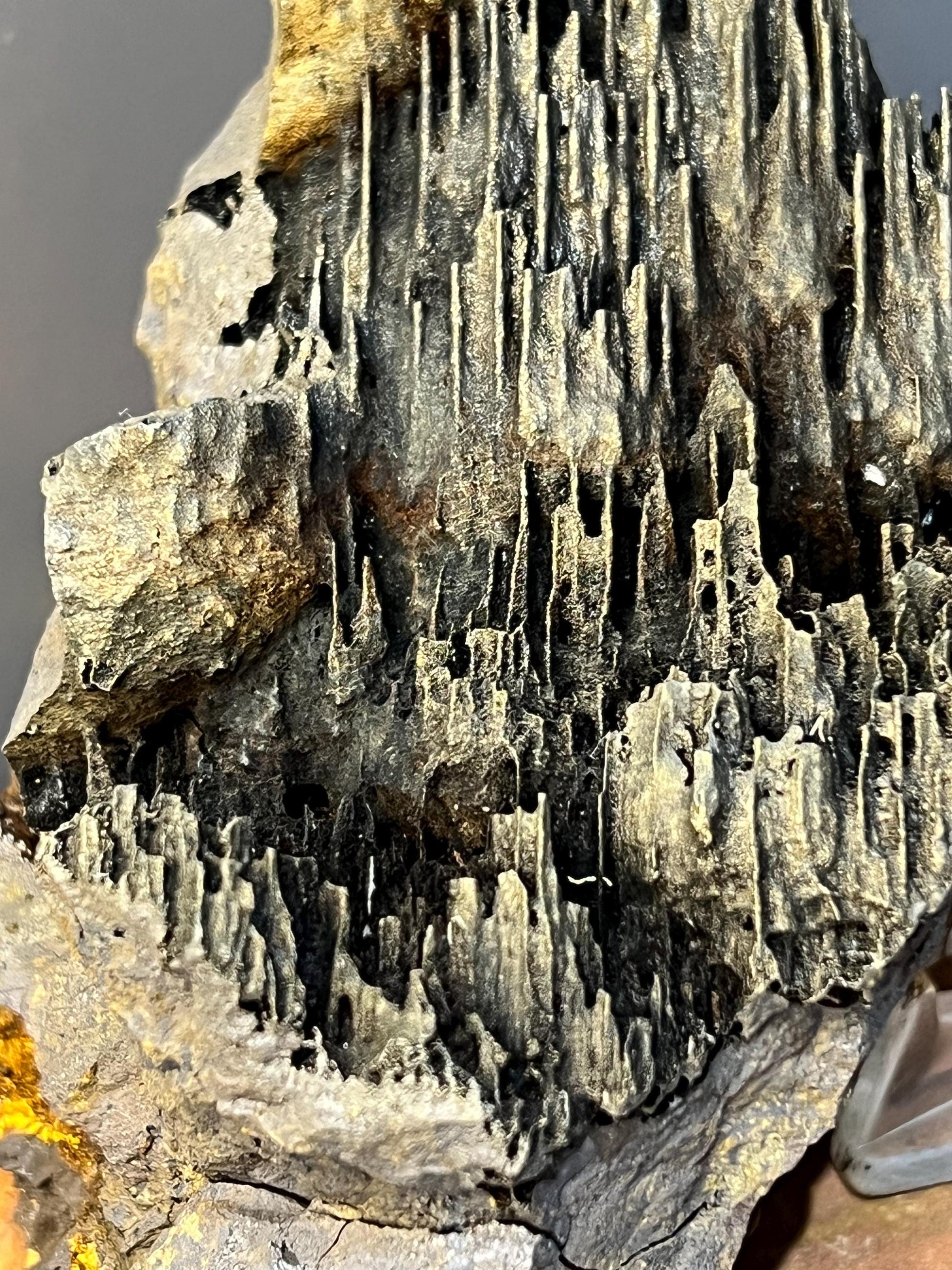 Museum Grade, Very Special Golden Color Stalactite Goethite Specimen - Crystal Gemstone AE 