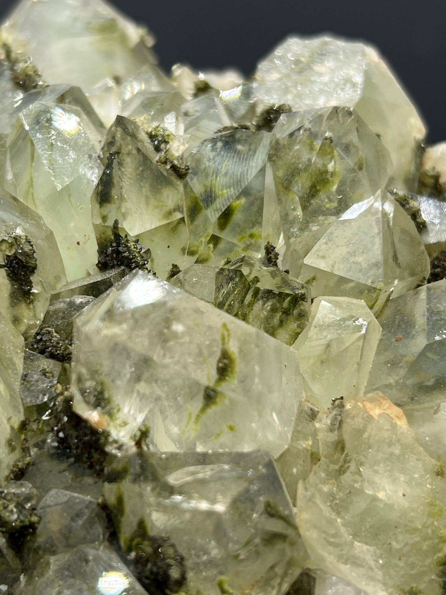 2 Sided Epidote With Lodolite Quartz