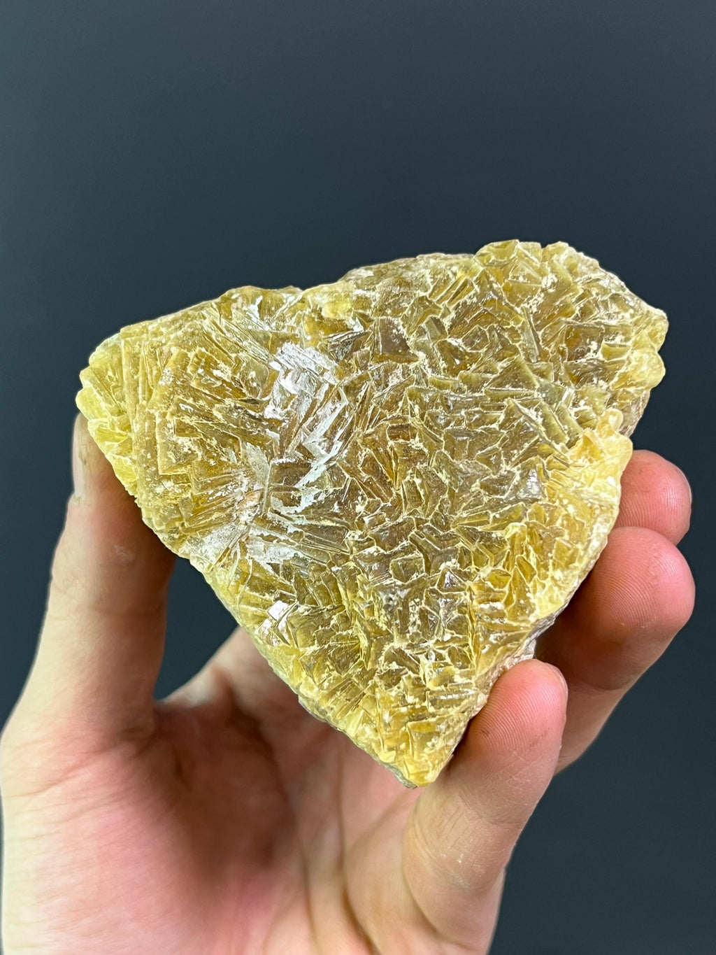 Yellow Fluorite Calcite - Crystal Gemstone AE 