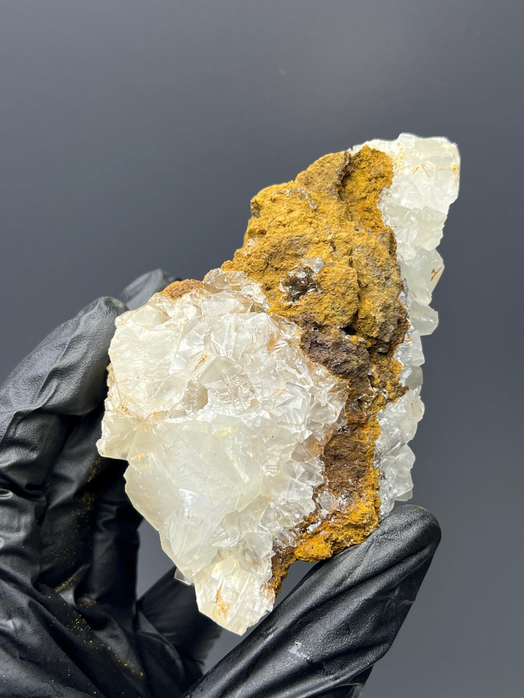 White Crystal Calcite Specimen - Geometric Mineral Art, Turkey - Crystal Gemstone AE 