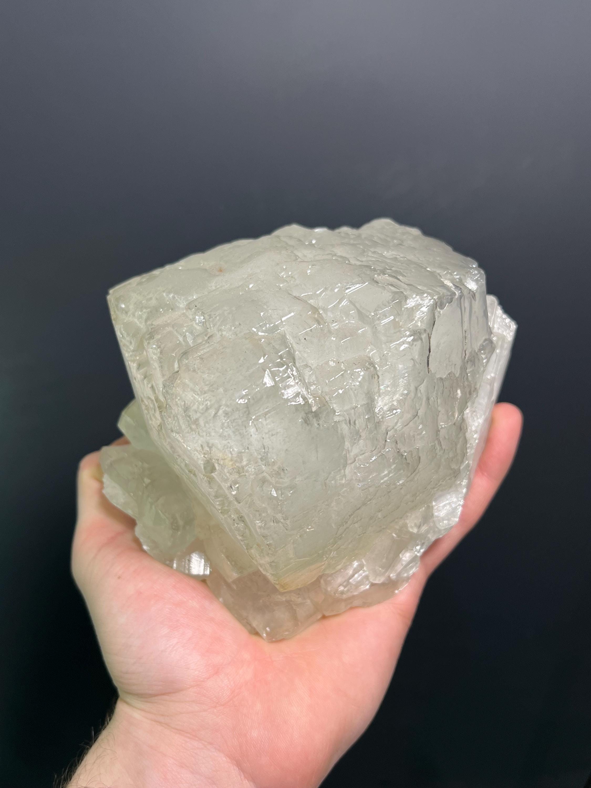Special, Colored Alloys Clear Gray Crystal Calcite Specimen, 2kg - Crystal Gemstone AE 