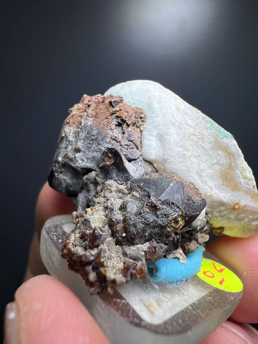 Calcite And Sphalerite With Travertine Specimen, 20gram - Crystal Gemstone AE 