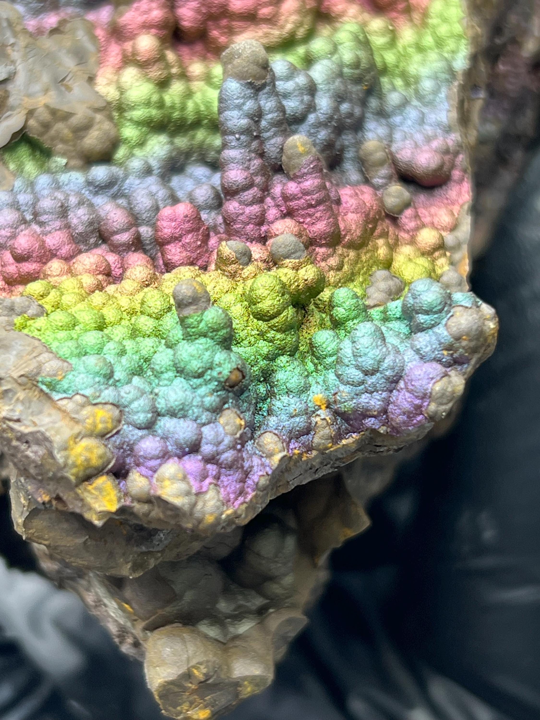Museum Grade Colourful Iridescent Small Stalactites Goethite Specimen - Crystal Gemstone AE 